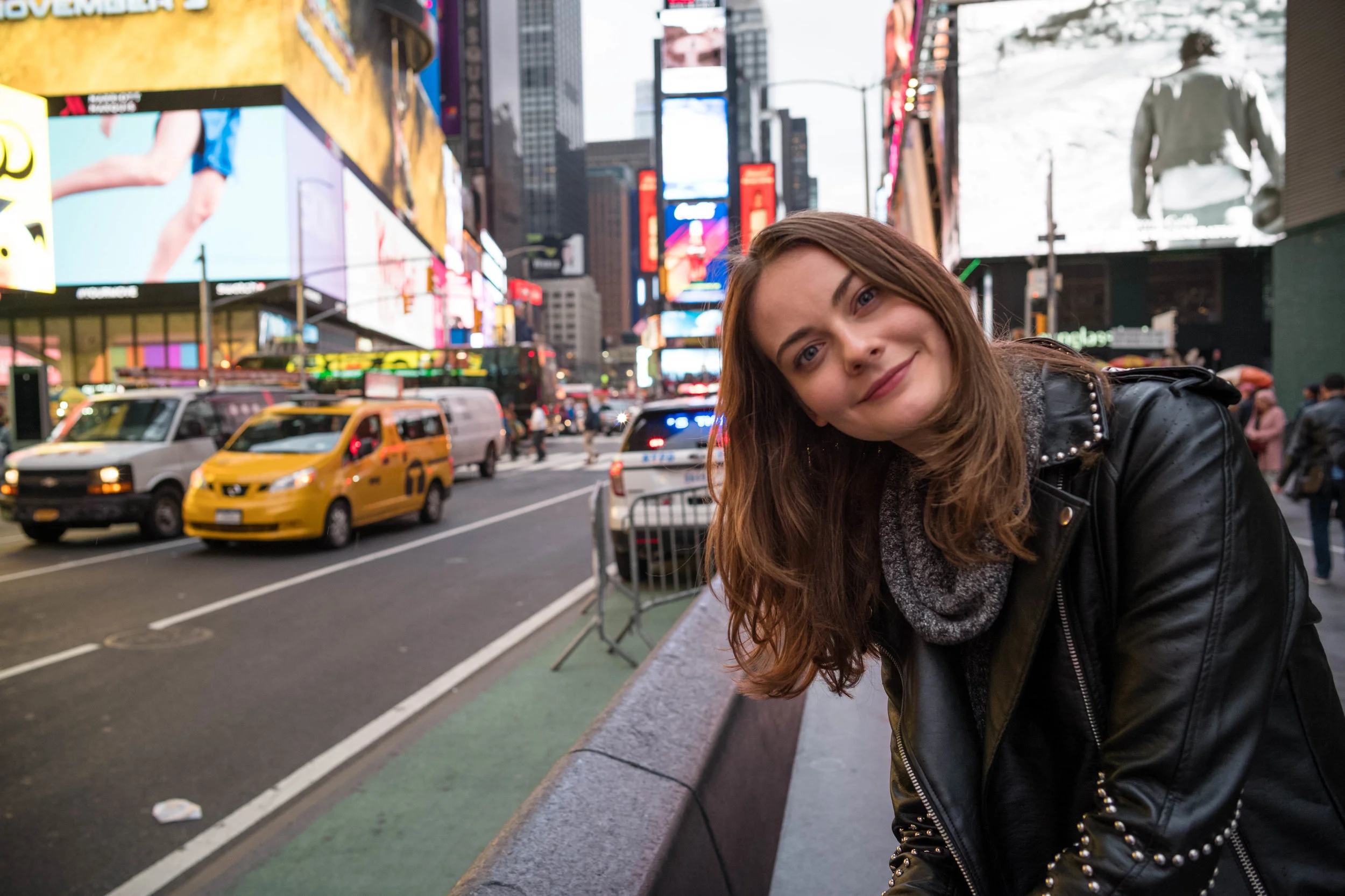 On Broadway, in Time Square.