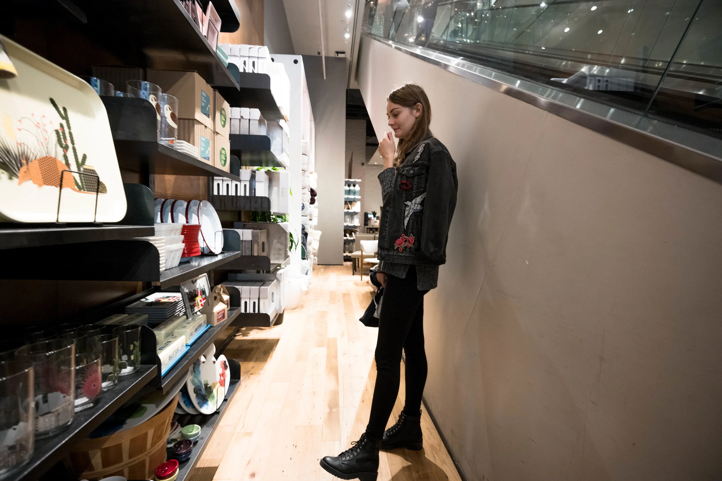 Ducking into a West Elm, looking for souvenirs? On Broadway.
