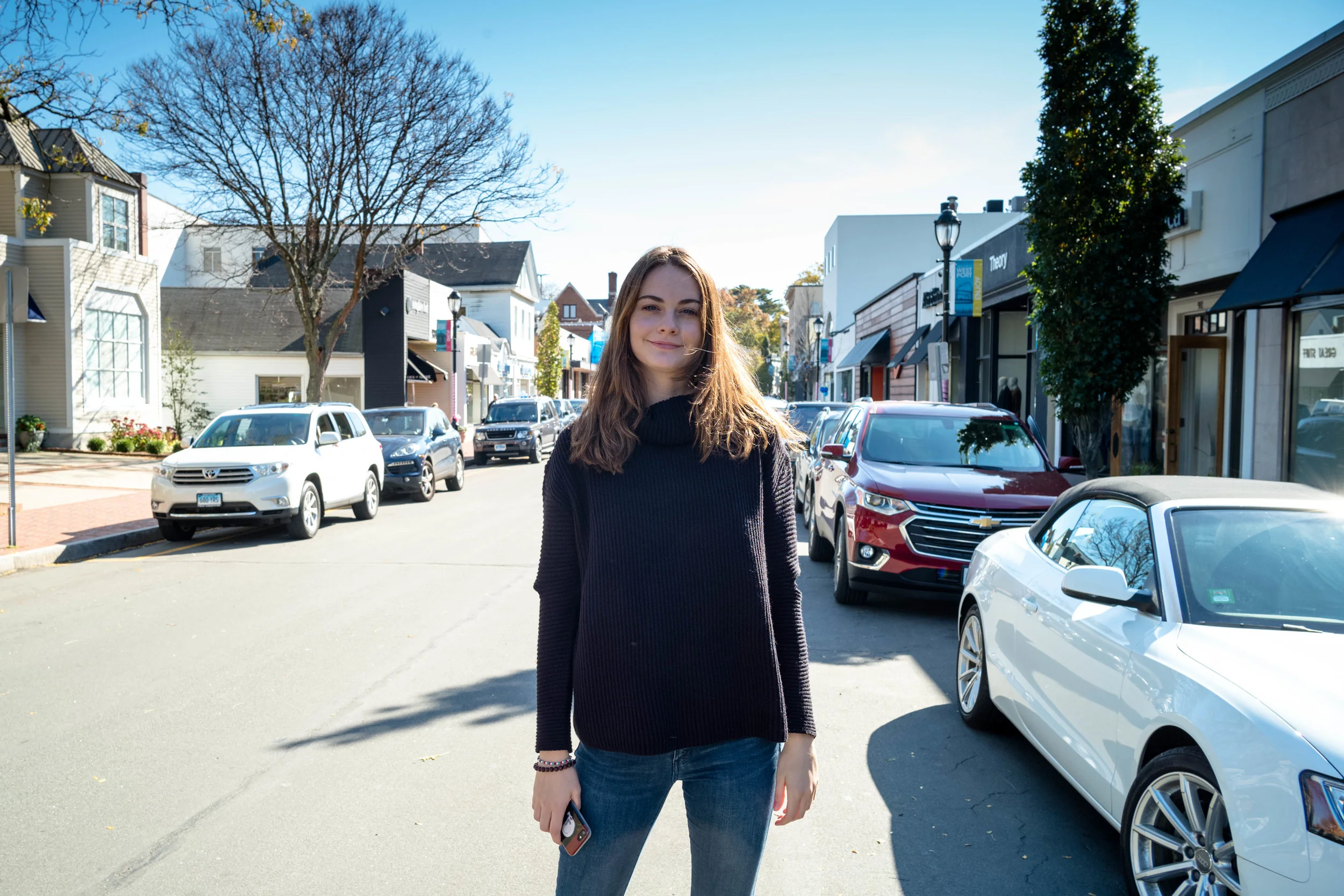On Main Street, Westport, Connecticut.