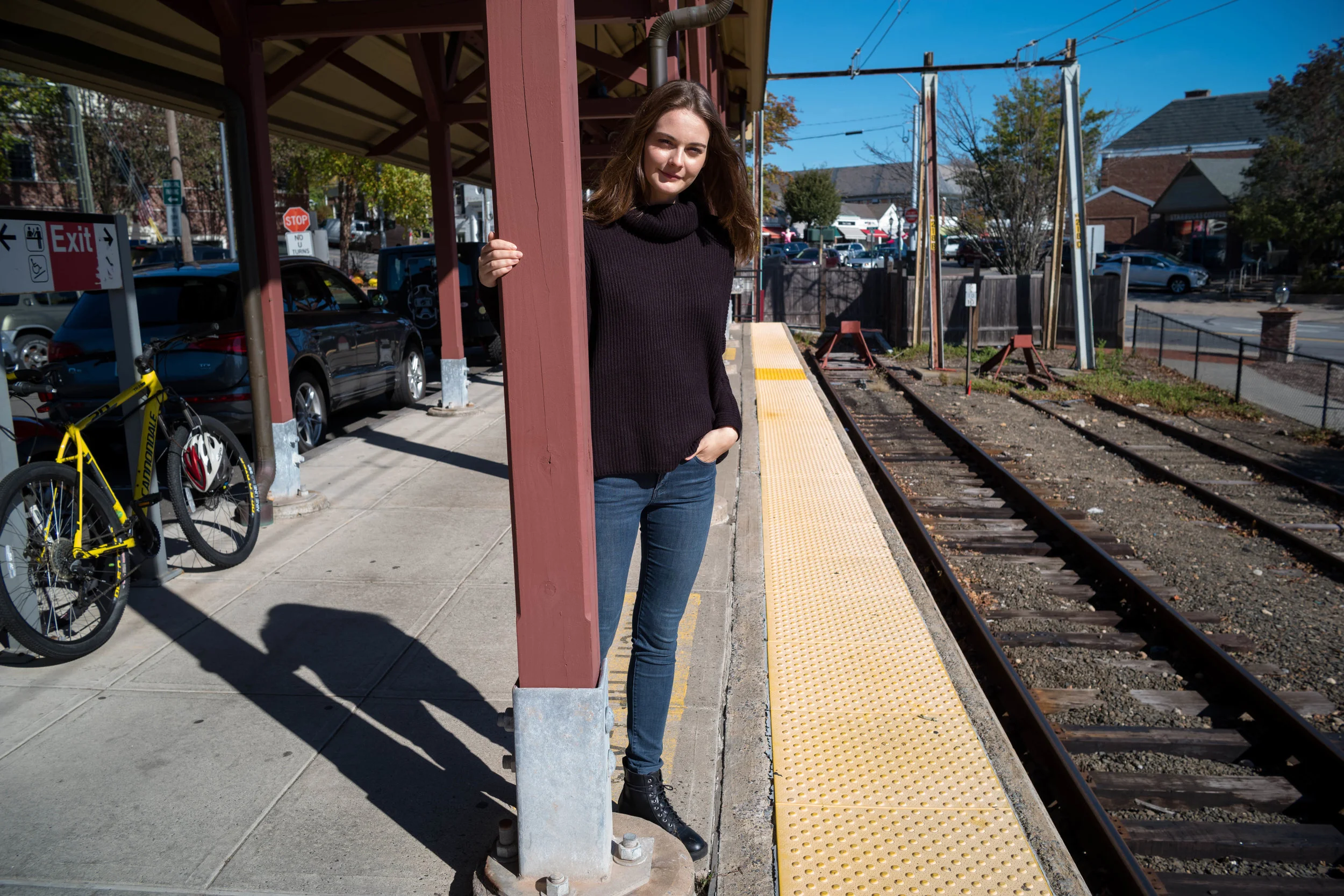 At the Train Station, New Canaan, Connecticut.