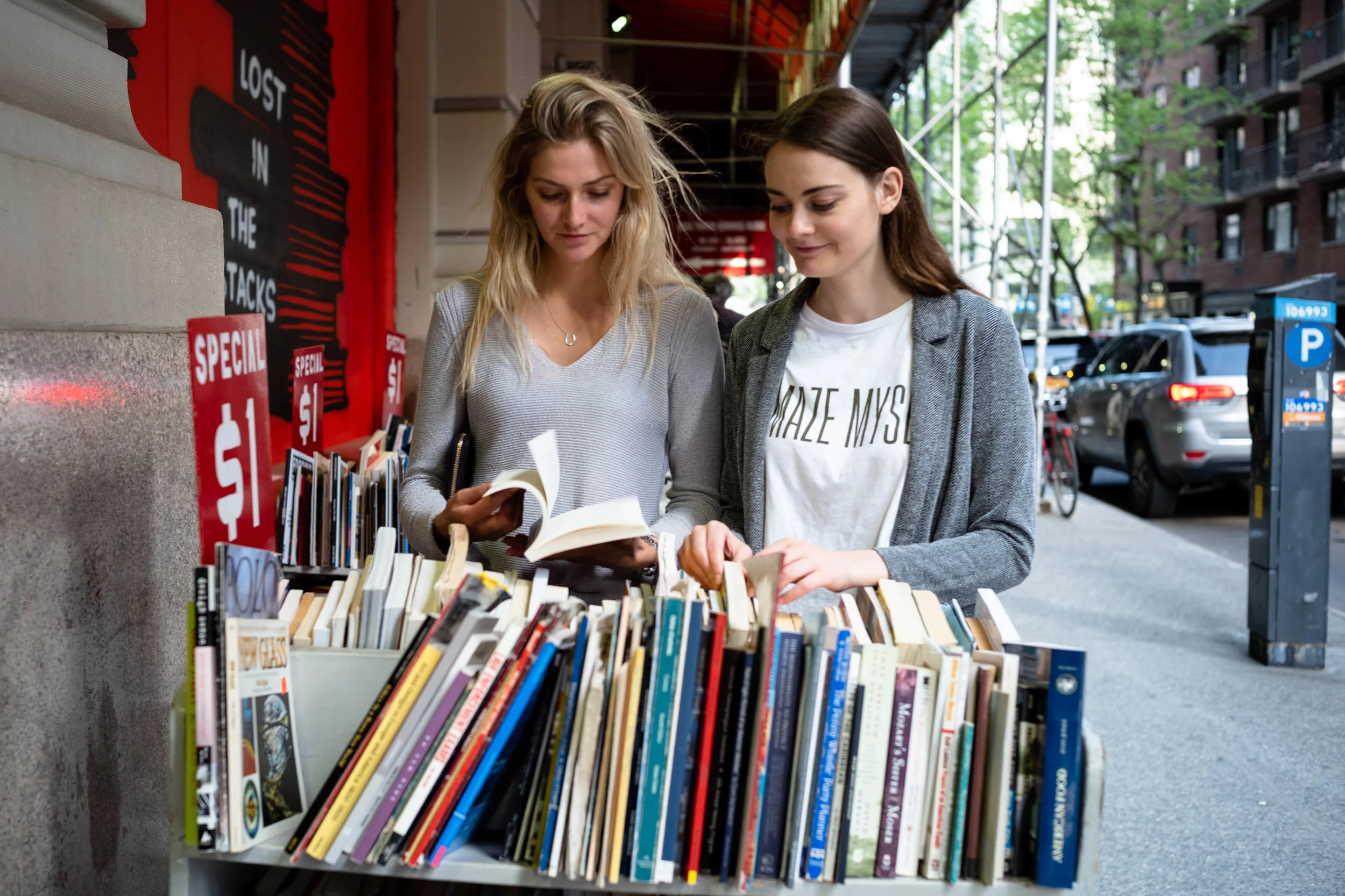 Outside Strand Bookstore, near Union Square.