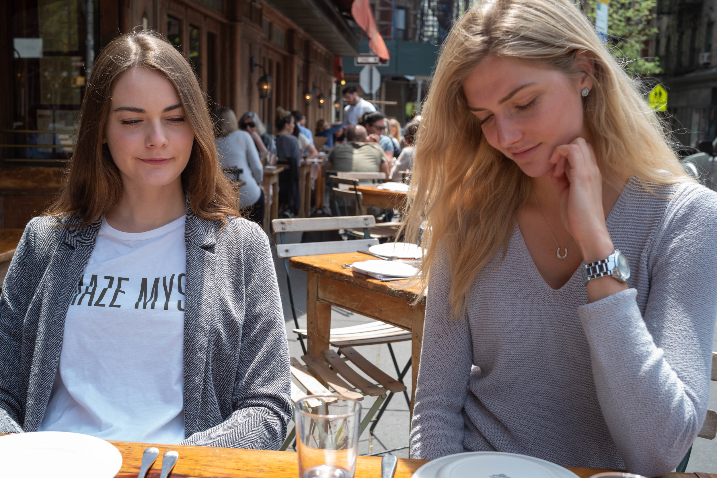 Al fresco, at Morandi, in the West Village.
