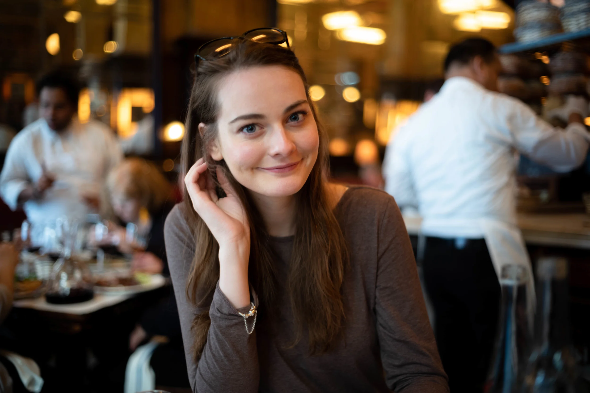 Leica M10 + 35mm f/1.4 Summilux AA - Here's Anna at Balthazar, on the last day of the visit - shot wide open. Since I don't have enough usable photos at 18mm, the rest of this post will show how much easier it is to shoot at 35mm.