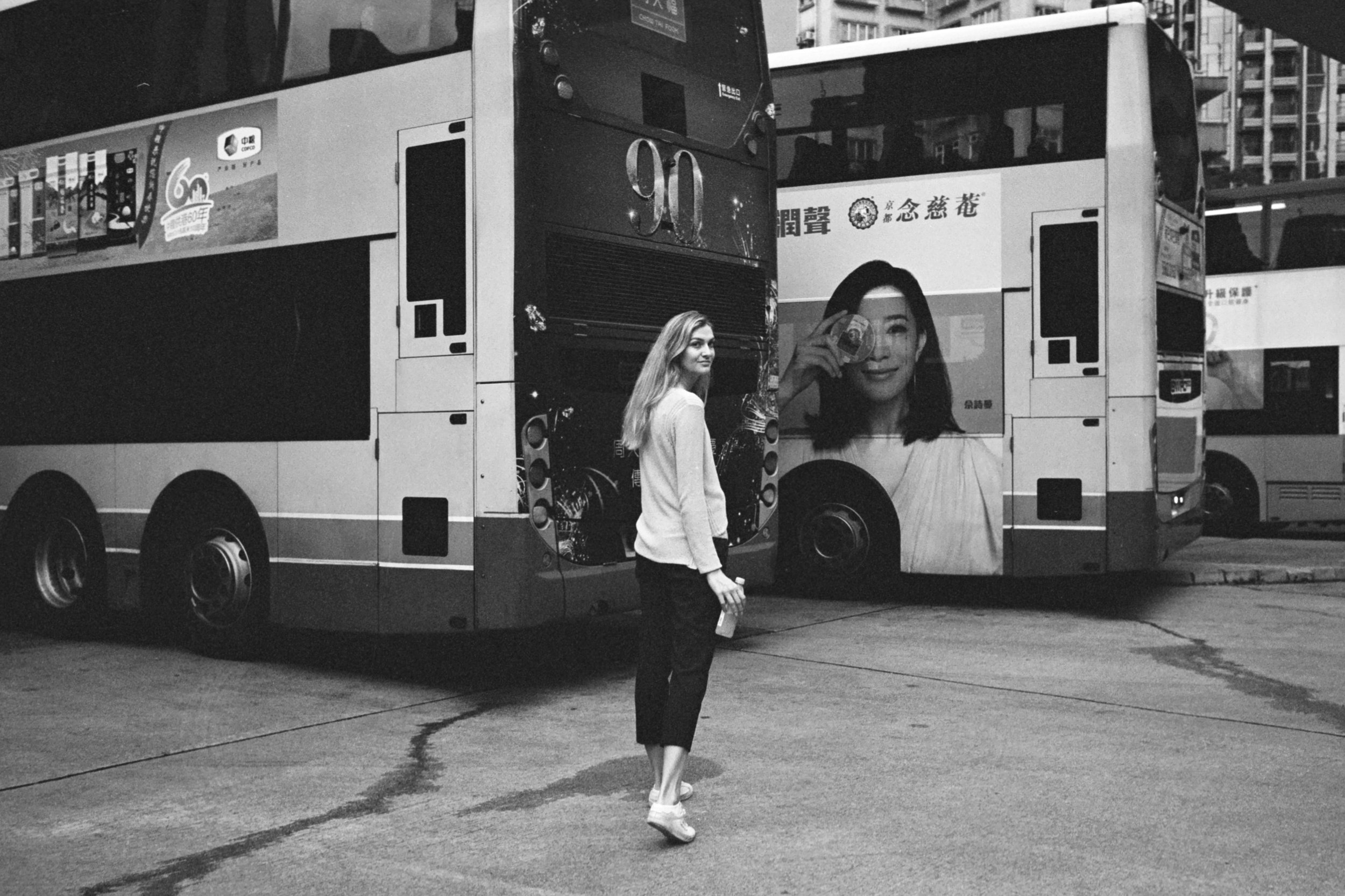 Leica M6-J + Leica 35mm f/1.4 Summilux-M “Steel Rim” + JCH StreetPan 400 - Note - carelessness in haste made me miss the photobombing from the background poster on the bus. Nearing my two hour limit, my endurance is always stretched.