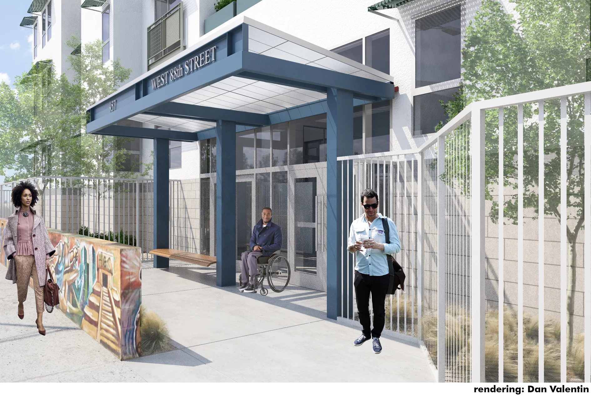 entry to apartments at 88th and Menlo