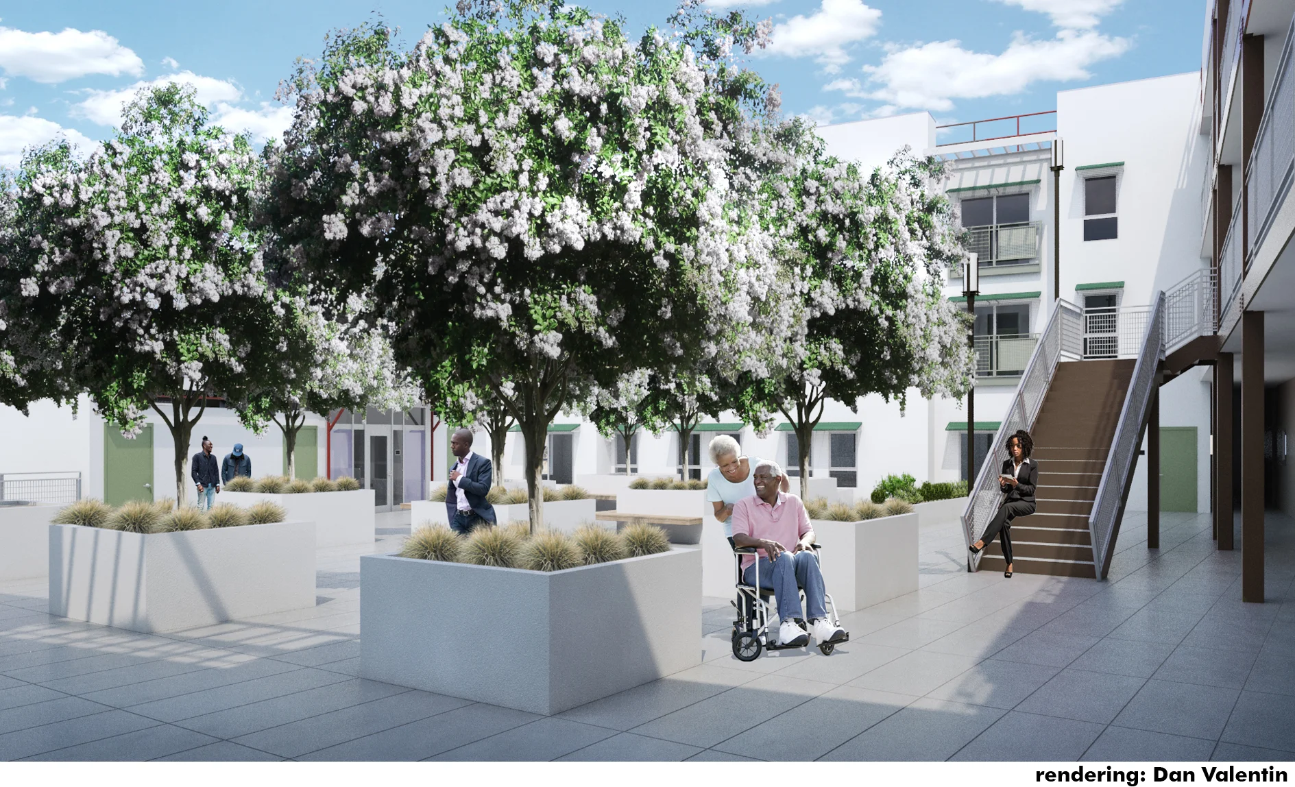courtyard at 88th and Menlo building