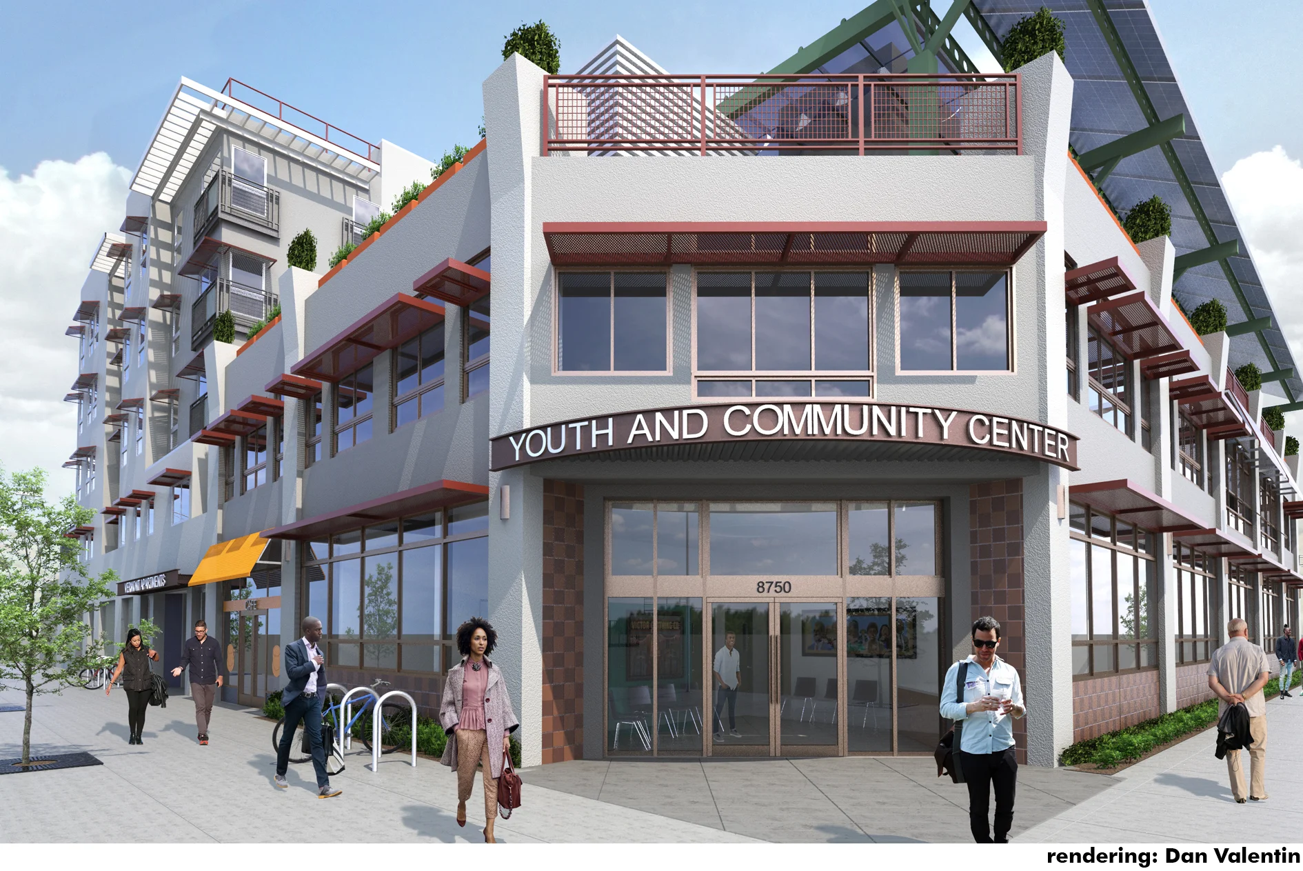entrance to community services building