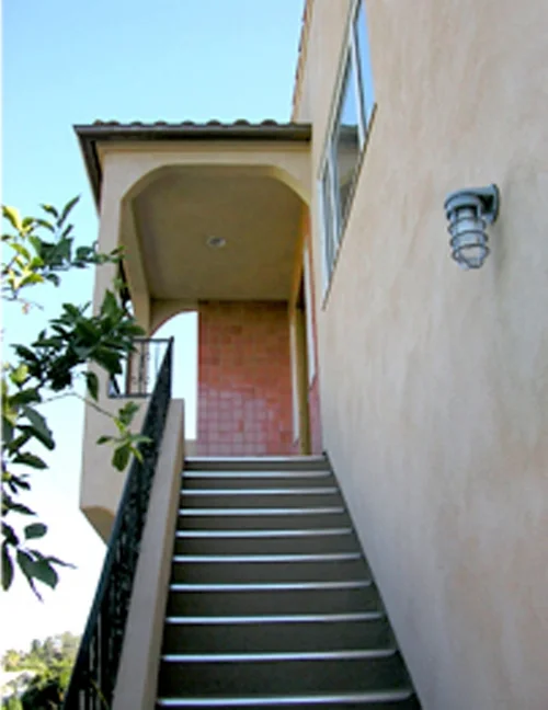 top flight of the entry stairs from Lemoyne Street
