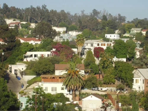 view northward over the Echo Park hillside