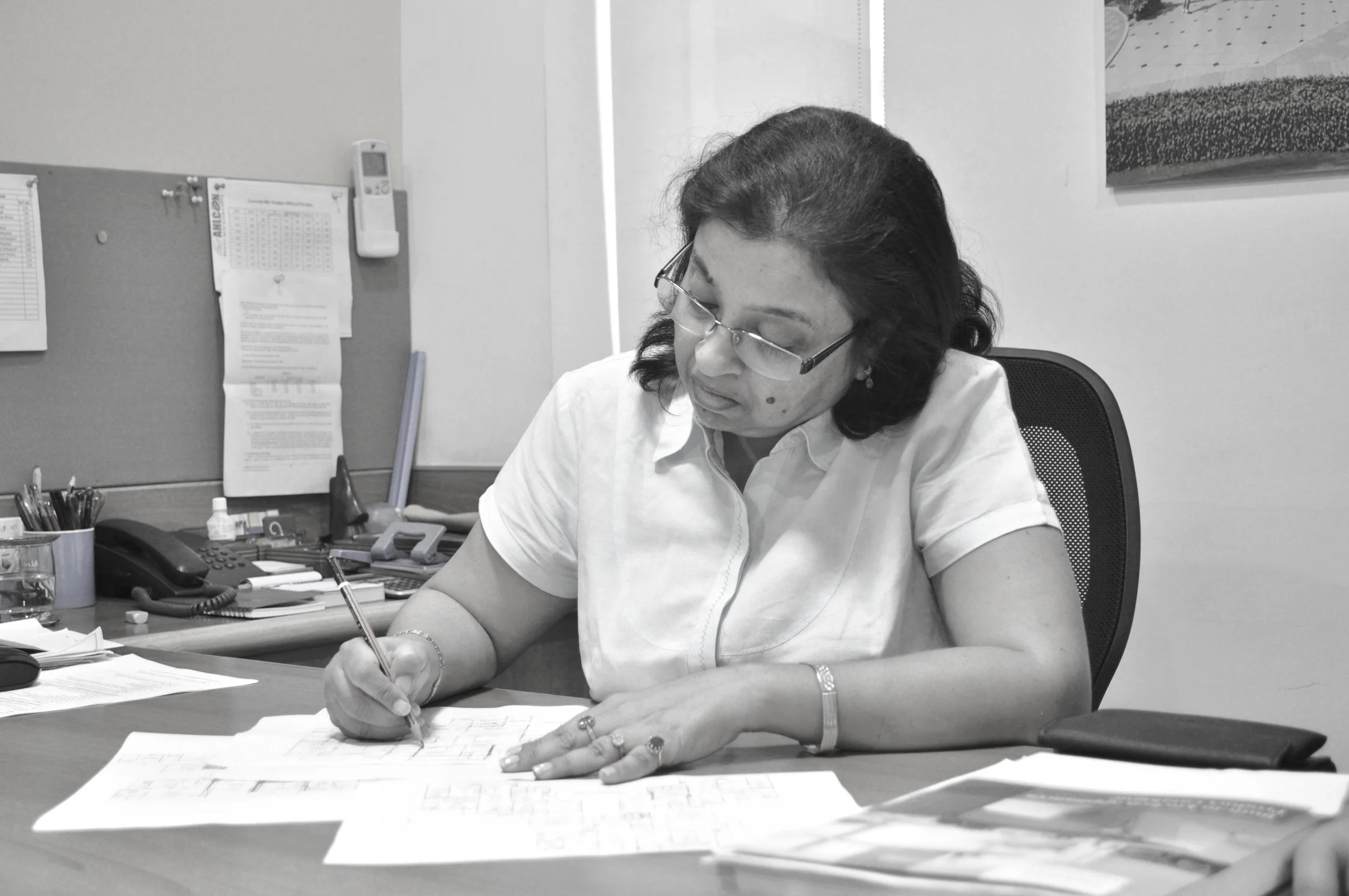Nivedita Pande Founding Partner Fellow, Indian Institute of Architects Fellow, Indian Institute of Town Planners Nivedita Pande is a Founding Partner in N+U Design Studio. She has led the design team in formulating concept designs and later in minute detailing of several projects. Her rich experience in the field has given the firm an edge in addressing the complex requirements of the clients and arriving at a elegant solutions. Her previous experience of working with development authorities has enriched her skills in master planning and site designing with emphasis on efficient circulation and inter-relations between activities and uses. She has been a visiting faculty at School of Planning and Architecture, New Delhi. After completing her Bachelor of Architecture from Visvesvaraya Regional College of Engineering (now VNIT), Nagpur in 1978, Mrs. Pande went on to pursue a Master’s degree in Urban & Regional Planning from School of Planning & Architecture, New Delhi. This was followed by a short stint with Maharashtra Housing & Area Development Authority, Mumbai and a long tenure of 9 years with Delhi Development Authority, Delhi. Subsequently, she formed Nivedita & Uday Pande Consultants as a Partner with Mr. Uday Pande in 1992. N+U Design Studio is the design wing of NUPC. Mrs. Pande is also a professional painter andhas had a number of shows and has been awarded by AIFACS, Prafulla Dahanukar Art Foundation (PDAF) and Kaladrishti- an NGO.