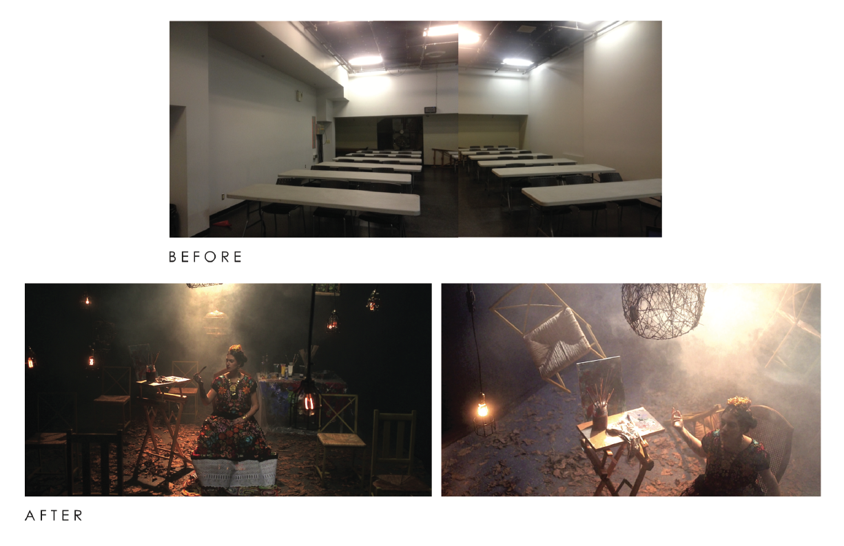 Turned a classroom into a set