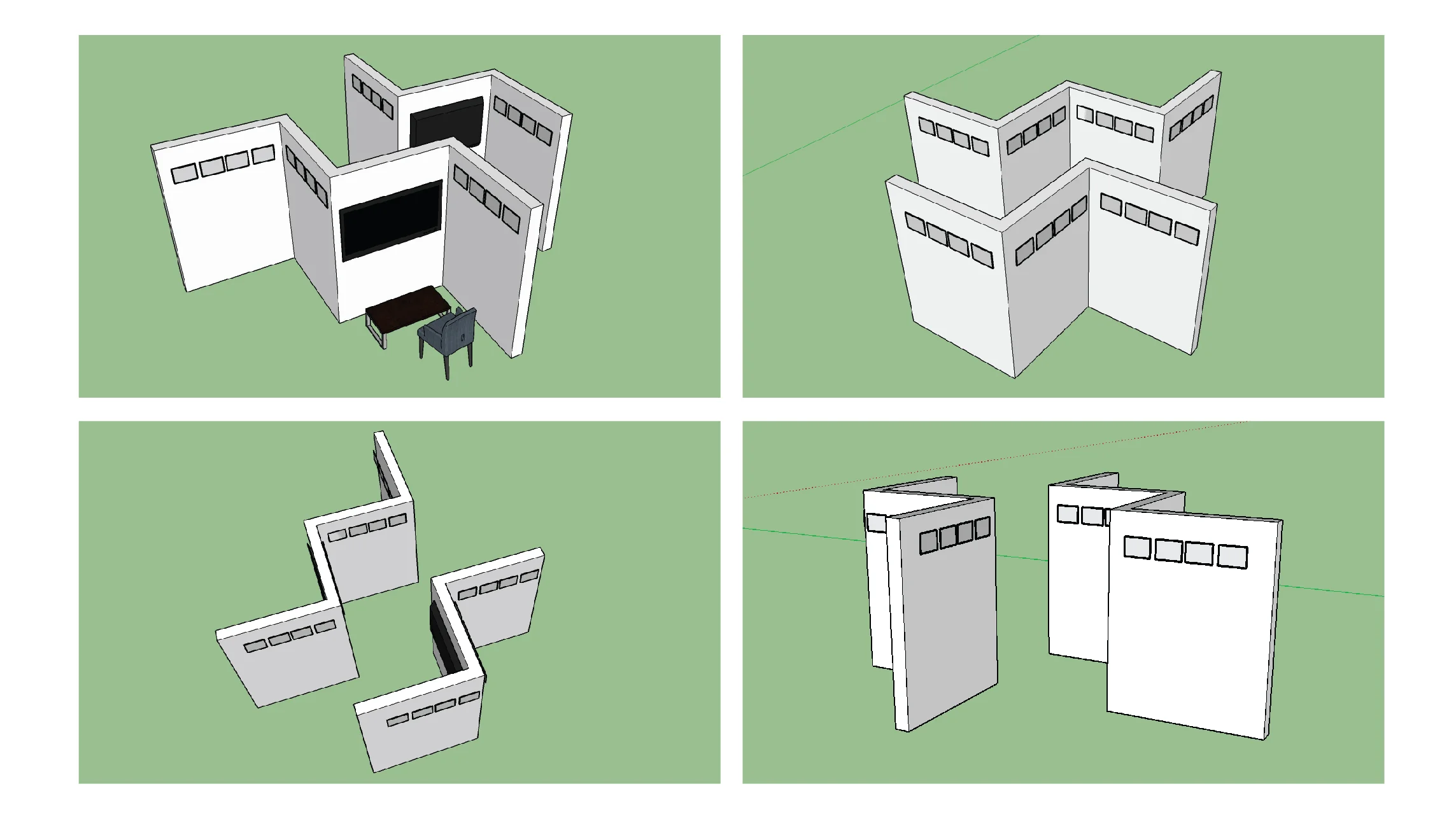 I pitched and rendered the "W" shape, Oakland Mall and I ended up choosing this design 