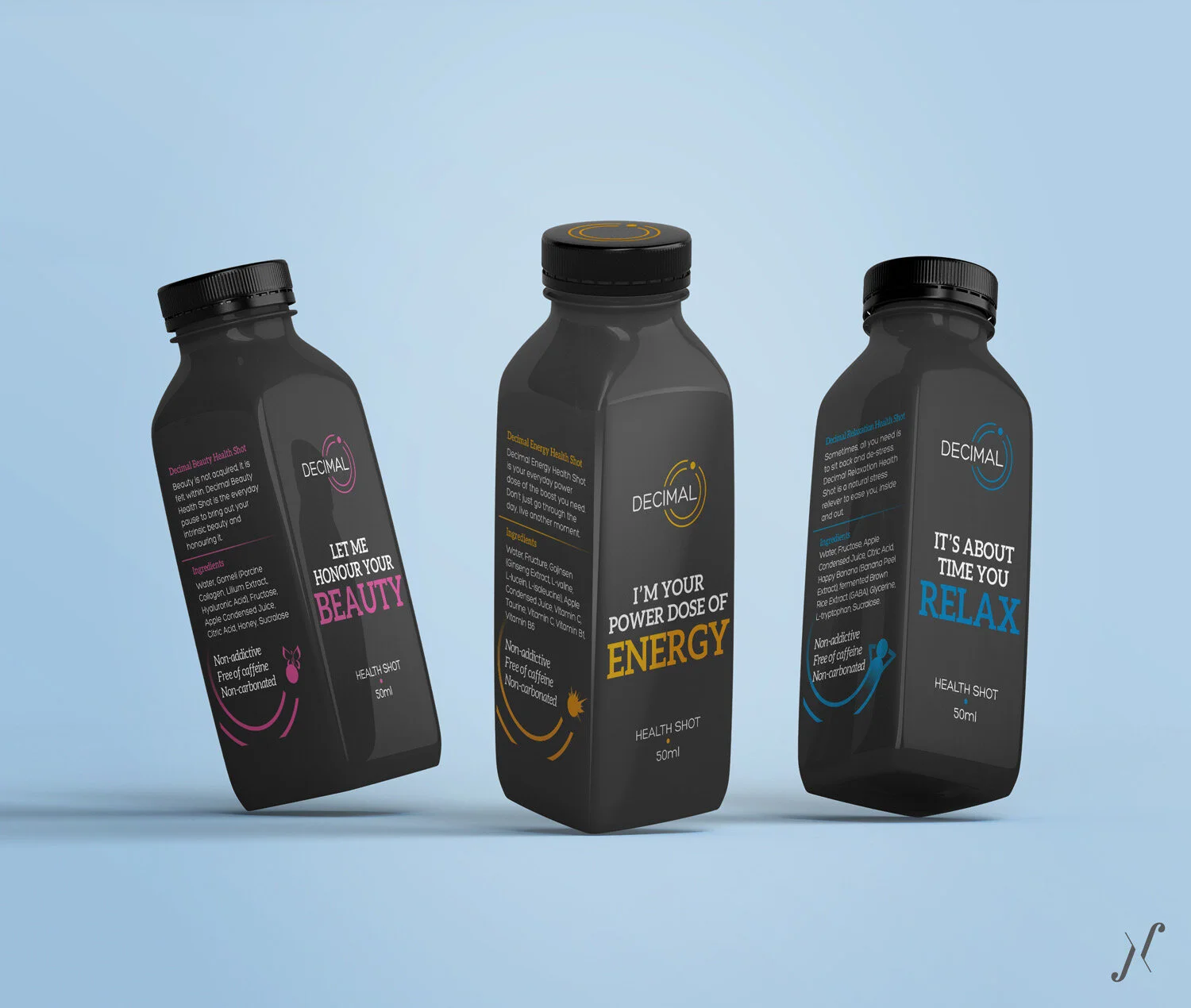 Decimal Health Shots Brand Naming Logo Design Packaging Design Yellow Fishes Branding Agency Yellow Fishes Best Branding Agency In Mumbai Brand Strategy And Design Agency In Mumbai
