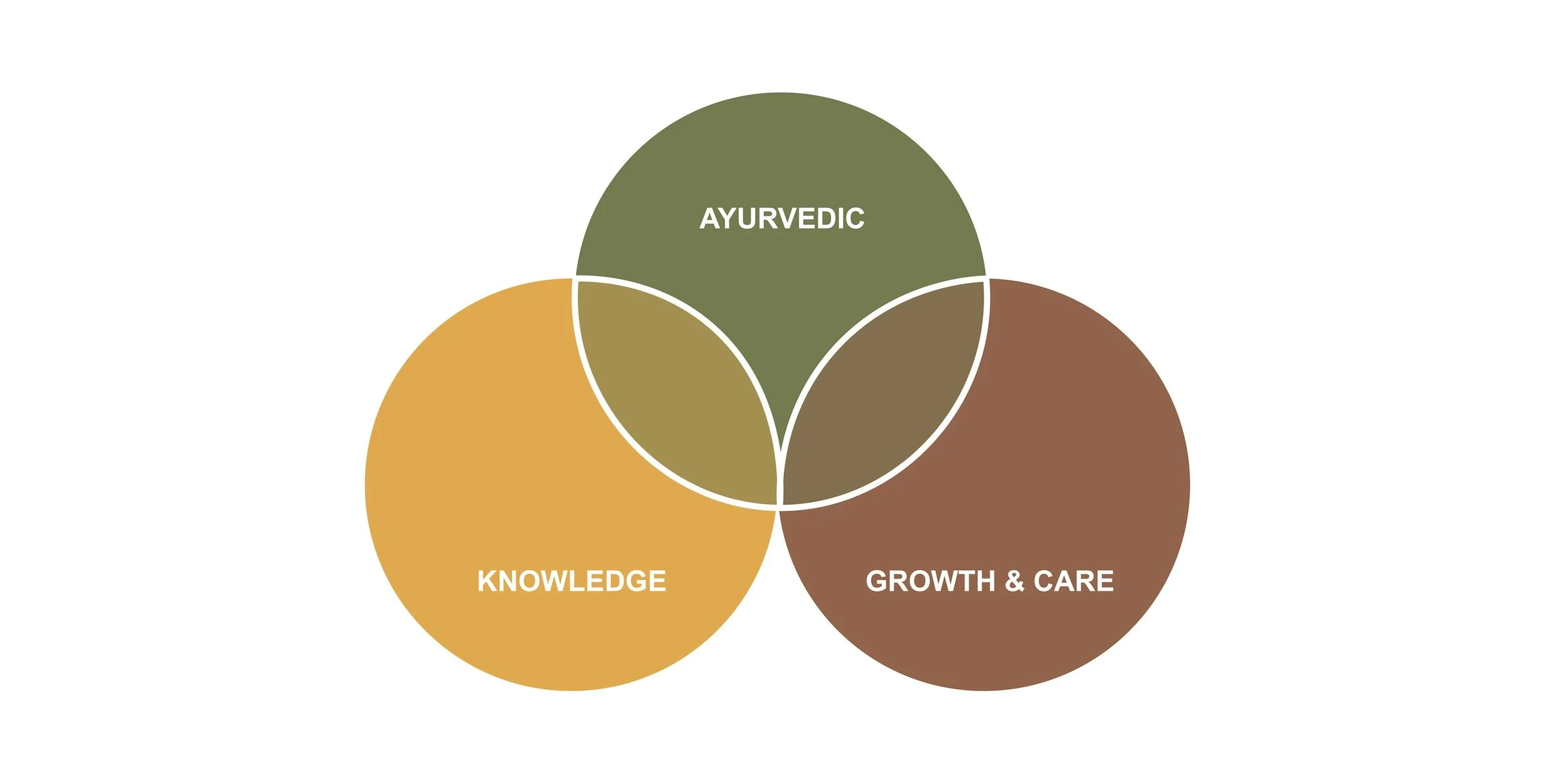 PIRENS three-circle logo symbol showing knowledge, care and Ayurvedic healing