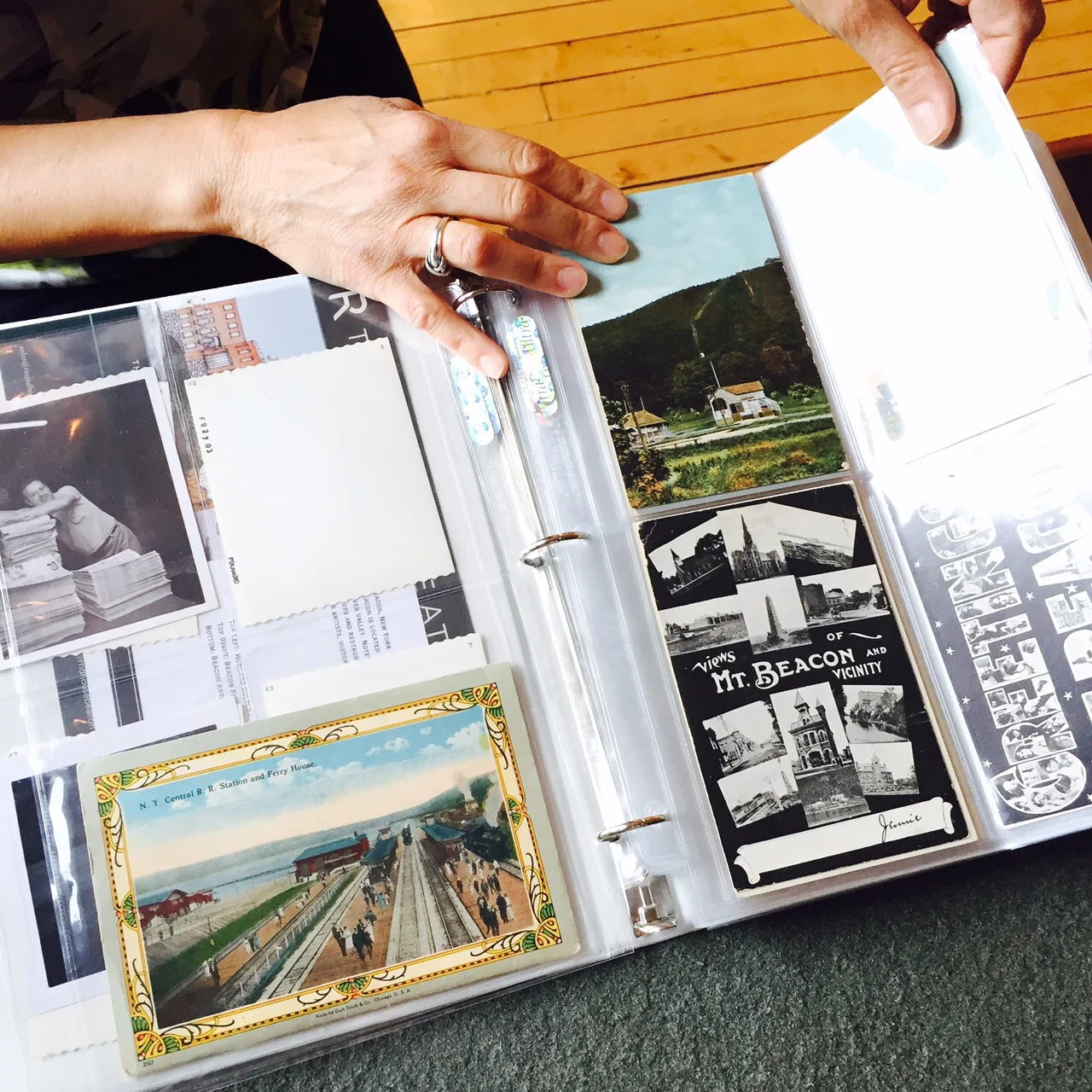 Diane Lapis brings her book of preserved postcards, bits of inspiration for our new "Postcards from Beacon" series.