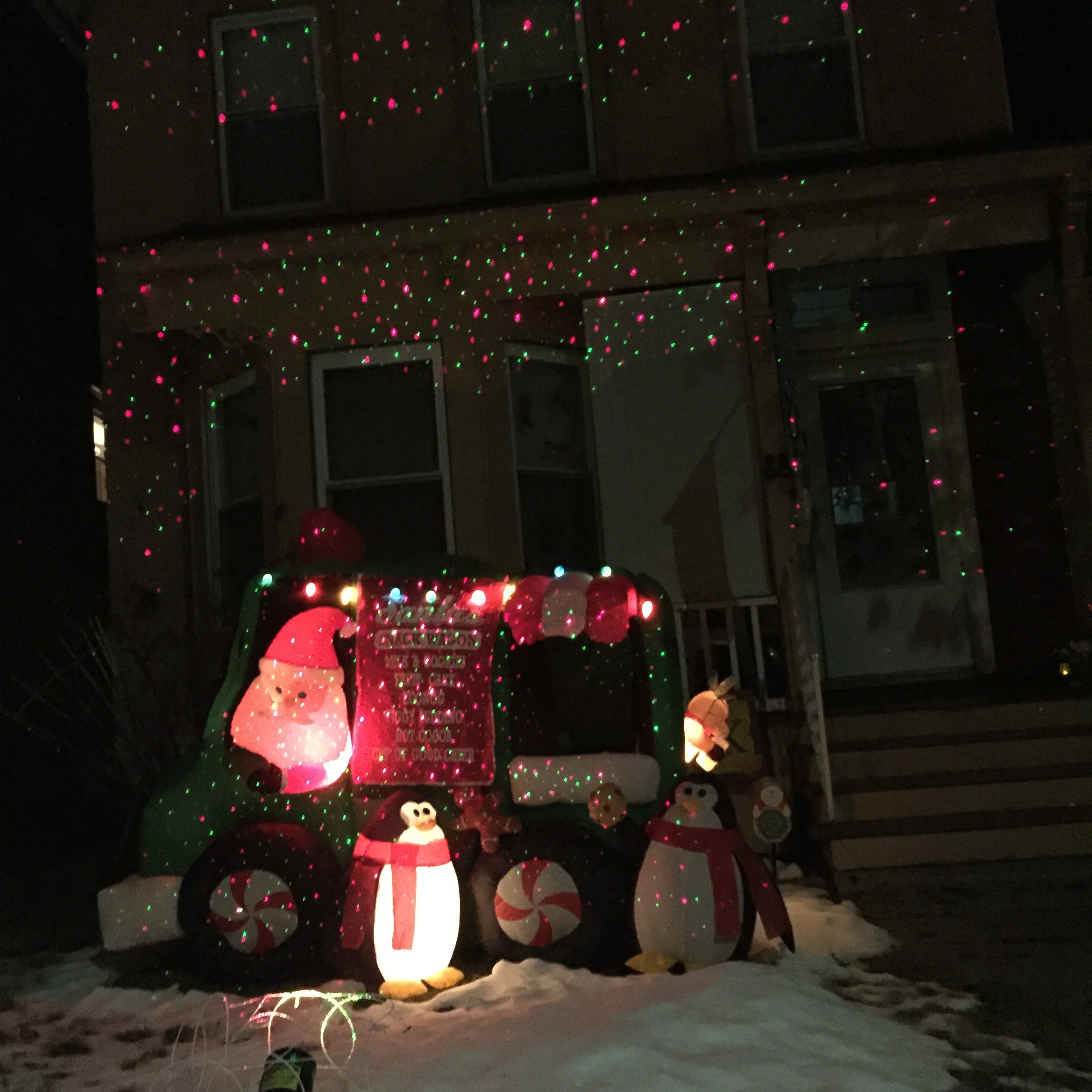 Yard art is really hard to resist. This van with the laser lights is something special.