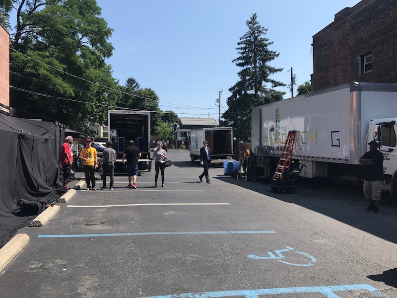 The Vault's parking lot is taken over by the "Big Dogs" production crew. Having a convenient parking lot is very helpful for locations where movie scenes are being filmed.Photo Credit: Bruno Barros