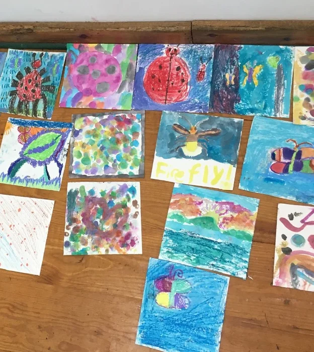 On sale at the bake sale for $5 each are works of art produced by kids in Camp @ the Camp, a summer program created by the Parks and Recreation Department. Photo Credit: For Goodness Bake