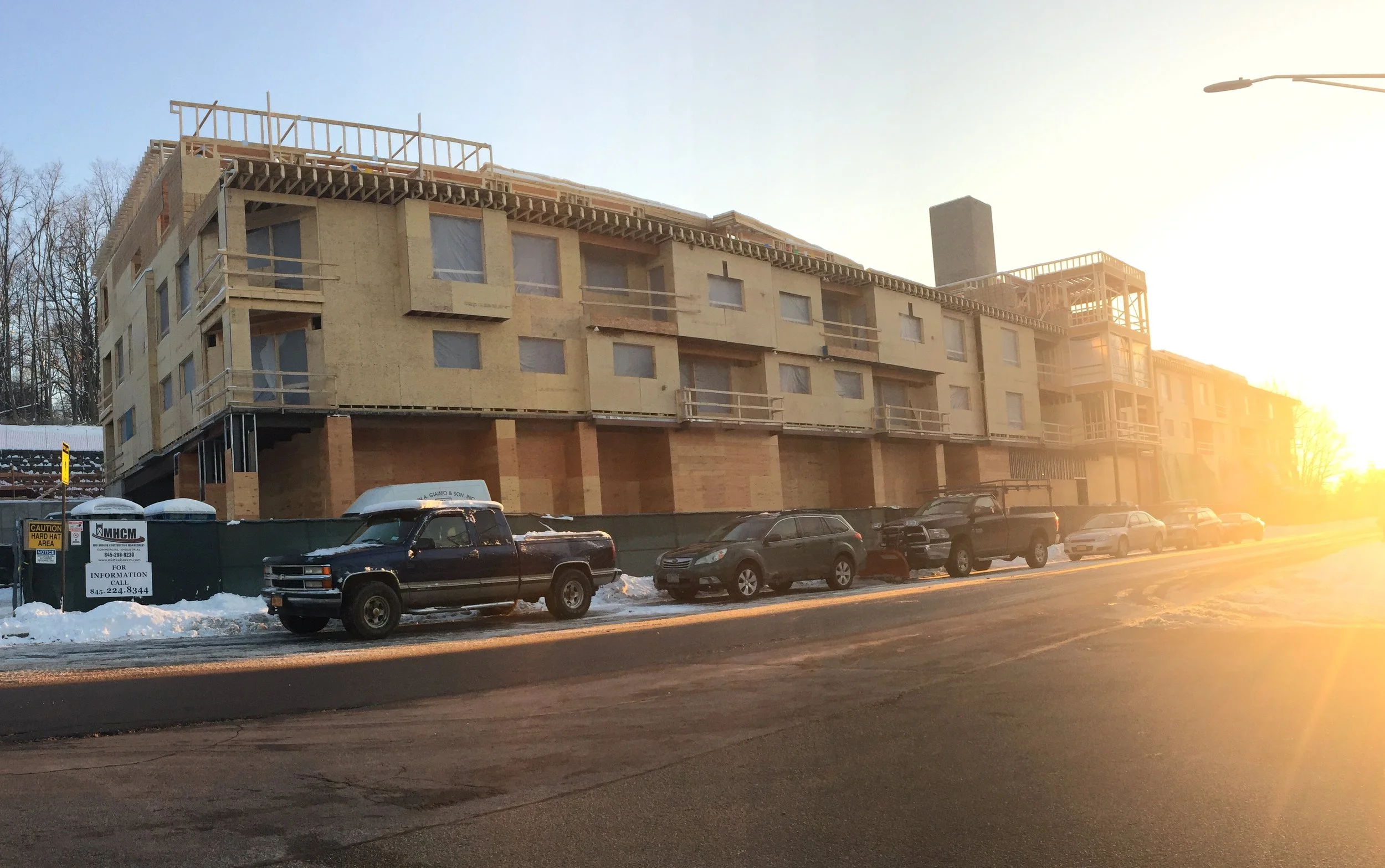 New apartment buildings are going up on Beekman Street. They are among the development projects that have been green-lit recently, which you can read more about in A Little Beacon Blog's Development Guide . Photo Credit: Katie Hellmuth Martin