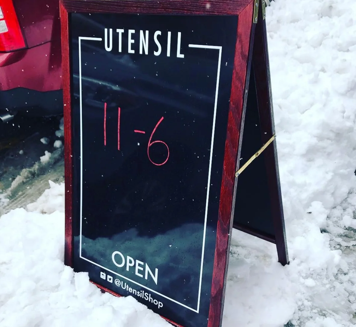 Emily at Utensil is a steady-eddy - always open! And now in her new location on the west end of town near Mountain Tops. She probably sells hot chocolate powder inside… Photo Credit: Utensil
