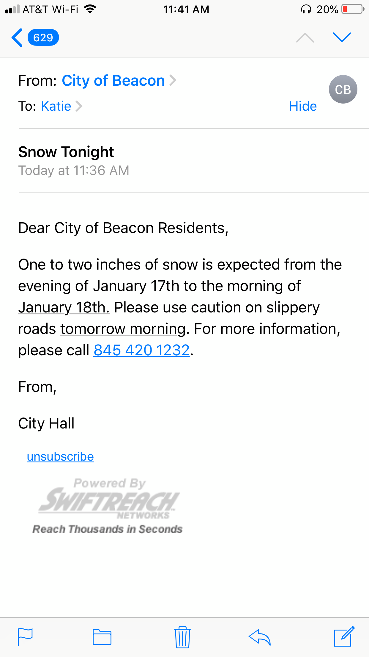 city of beacon email alert.JPG