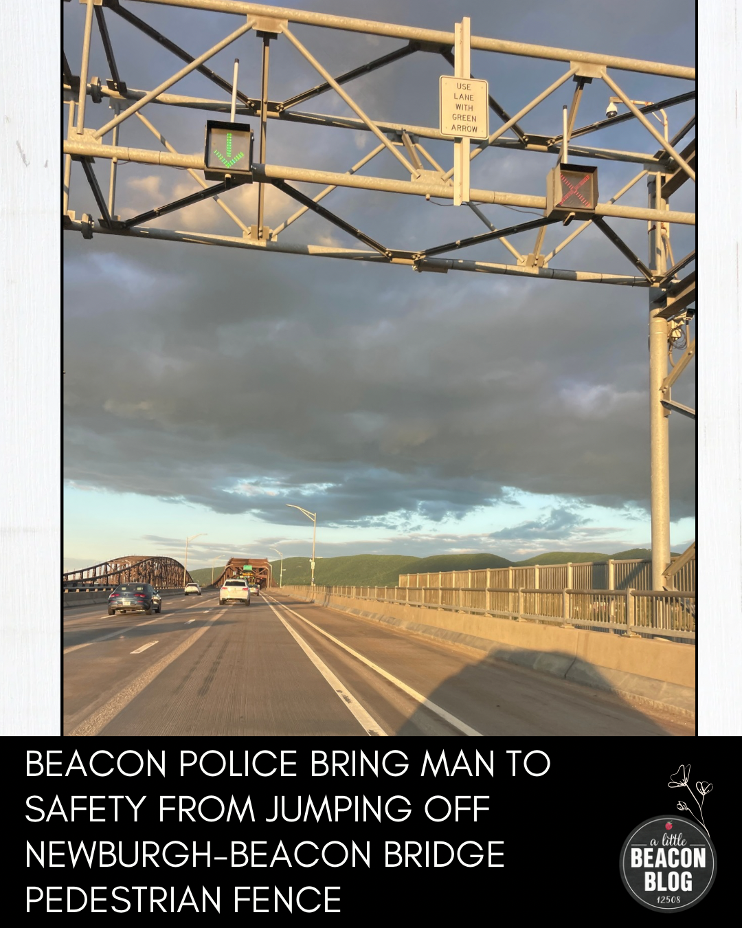 Beacon Police Bring Man To Safety From Jumping Off Newburgh-Beacon Bridge Pedestrian Fence