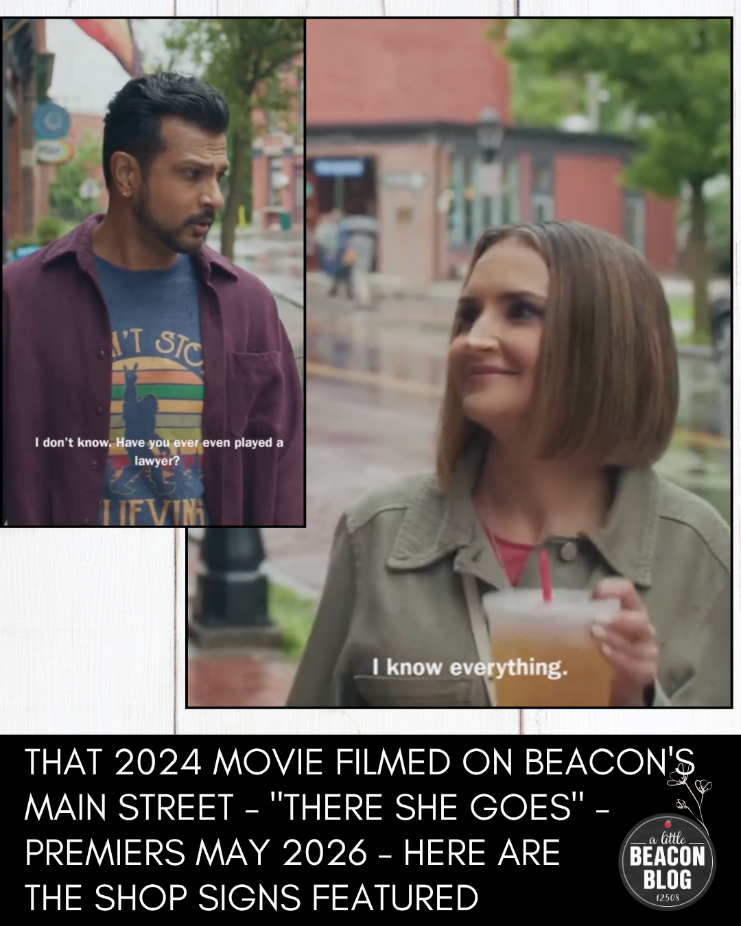 The 2024 Movie Filmed On Beacon's Main Street - "There She Goes" - Premiers May 2026 - Here Are The Shops Featured