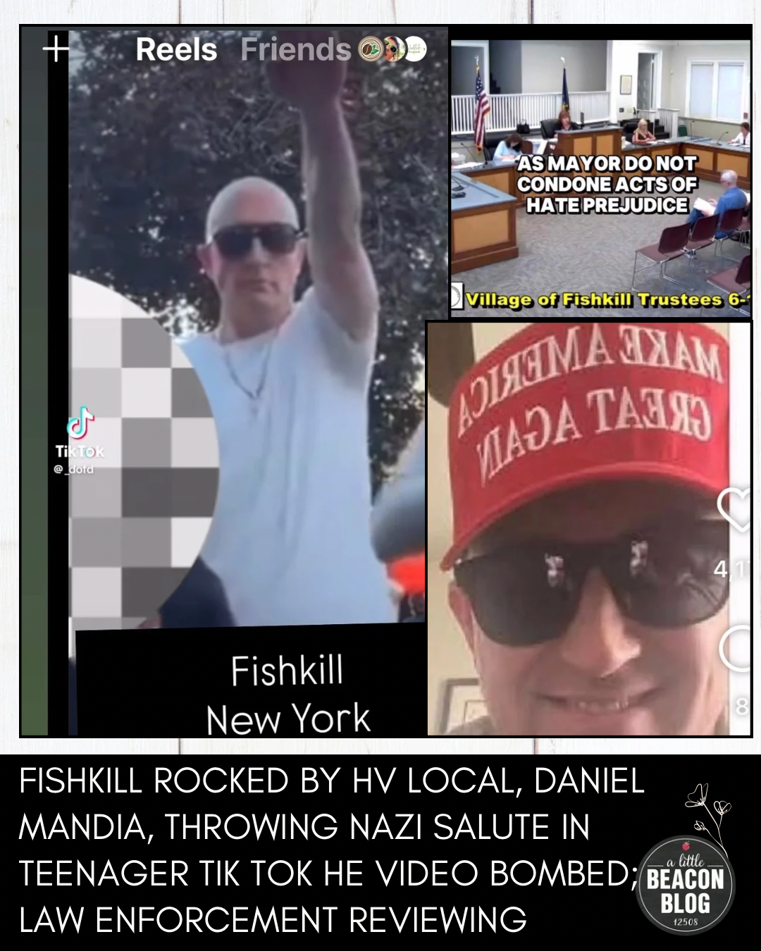 Fishkill Rocked By HV Local, Daniel Mandia, Throwing Nazi Salute In Teenager Tik Tok He Video Bombed; Law Enforcement Reviewing