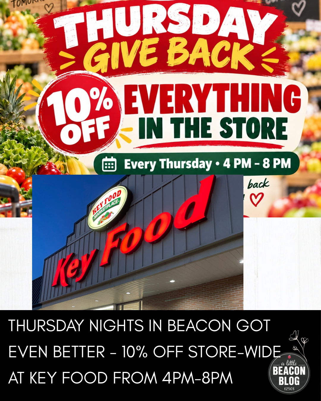 Thursday Nights In Beacon Got Even Better - 10% Off Store-Wide At Key Food From 4pm-8pm