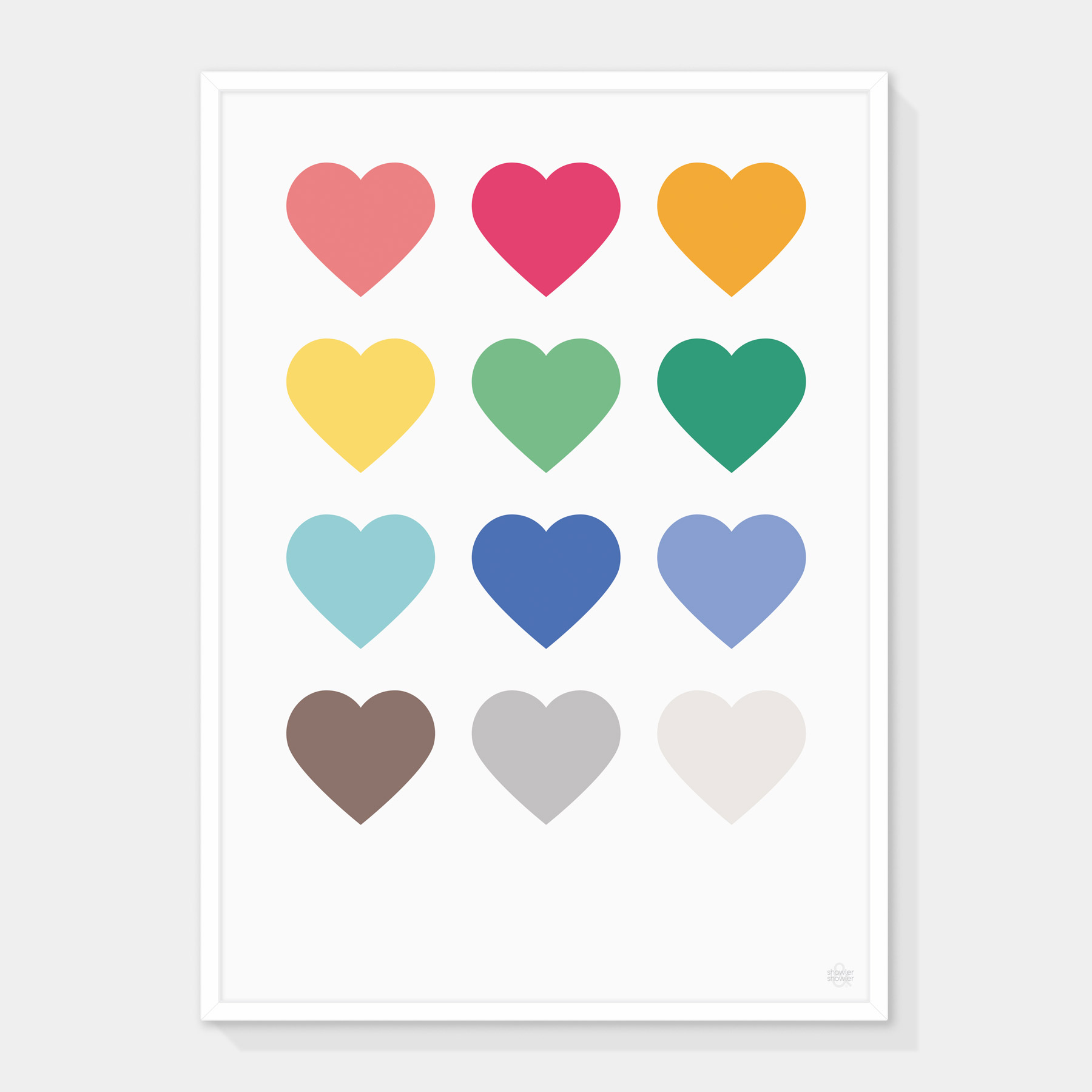 Love Hearts Grid Art Print — Showler and Showler