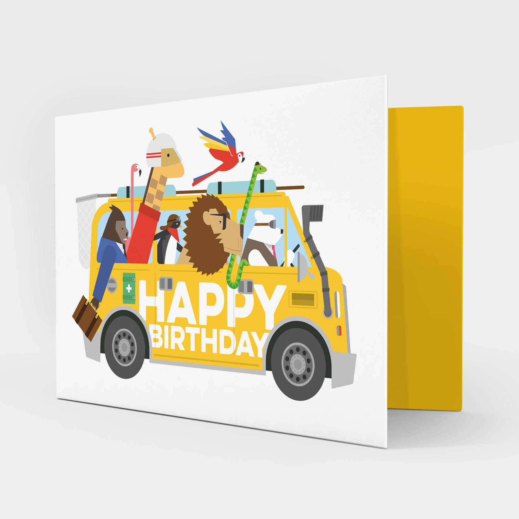 Zoo Van Escape Birthday Card 