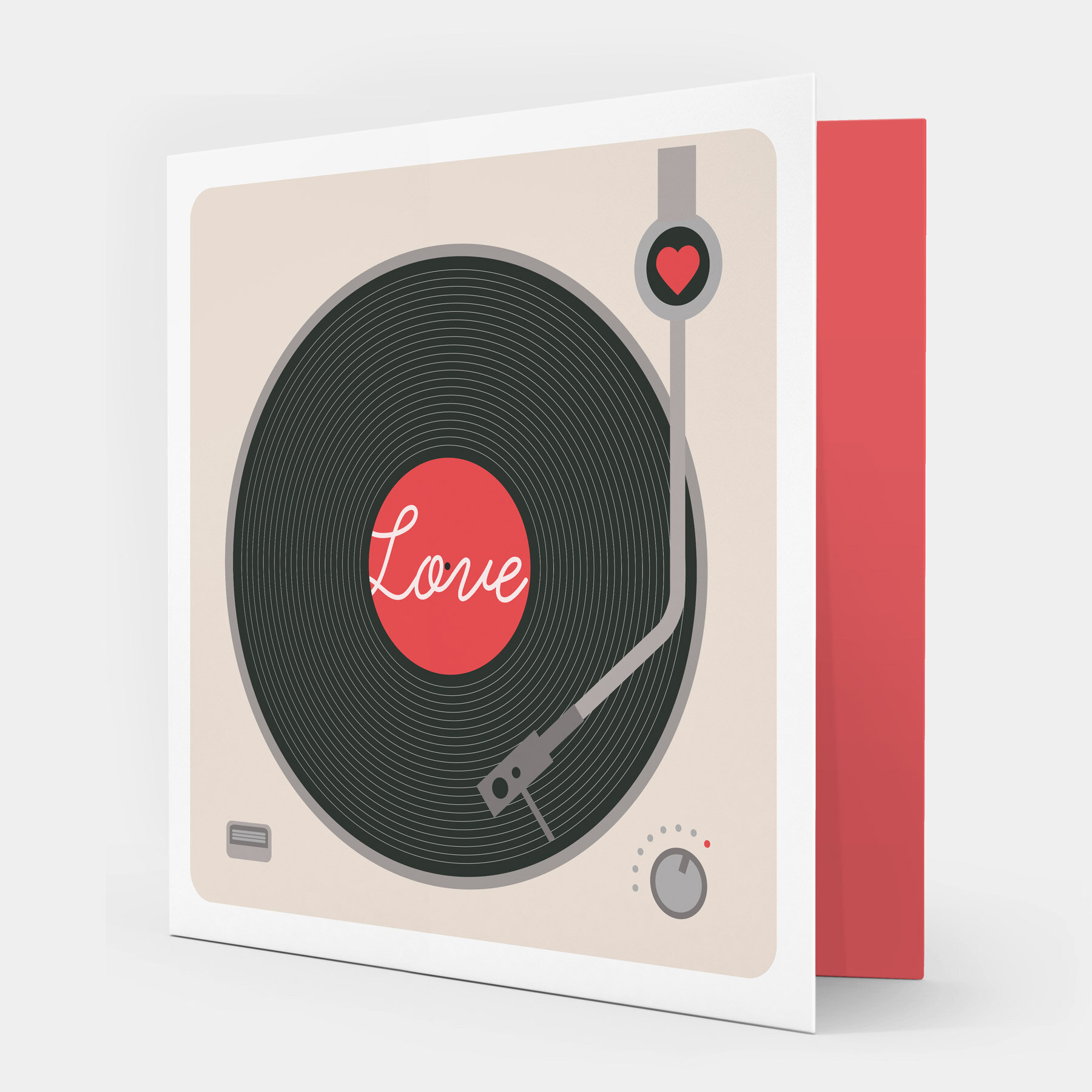 Vinyl Record Player Love Card