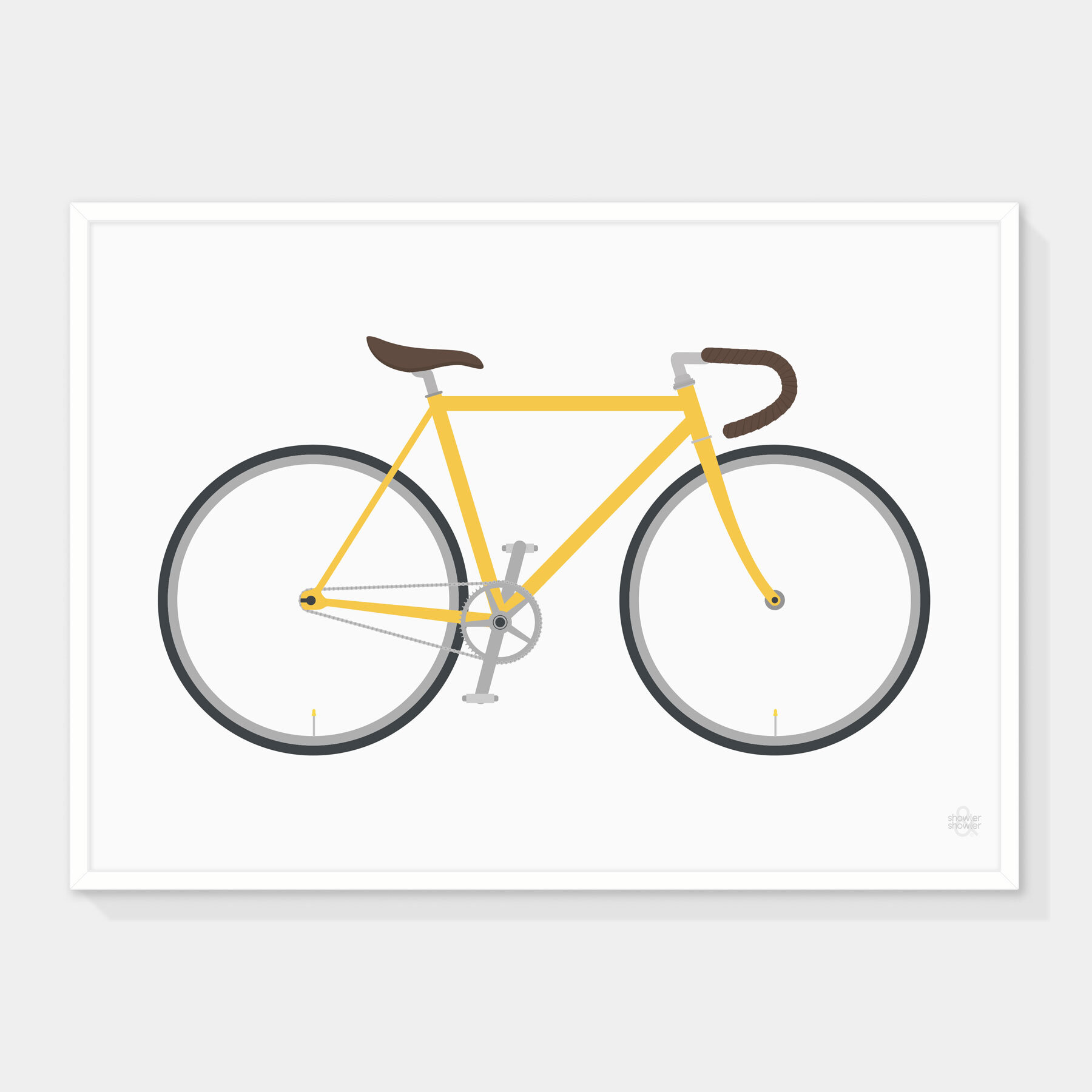 Road Bike Art Print (Yellow)