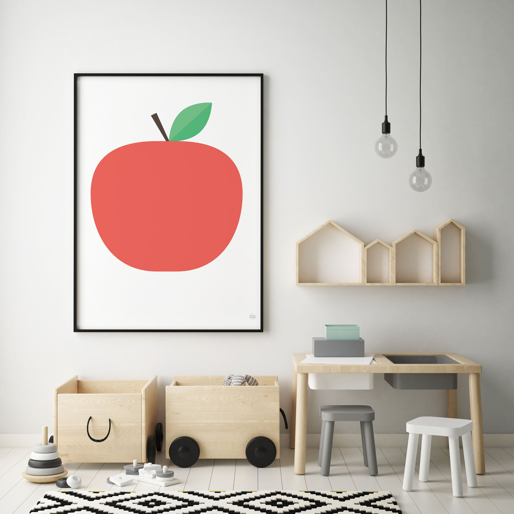 Red Apple Art Print 