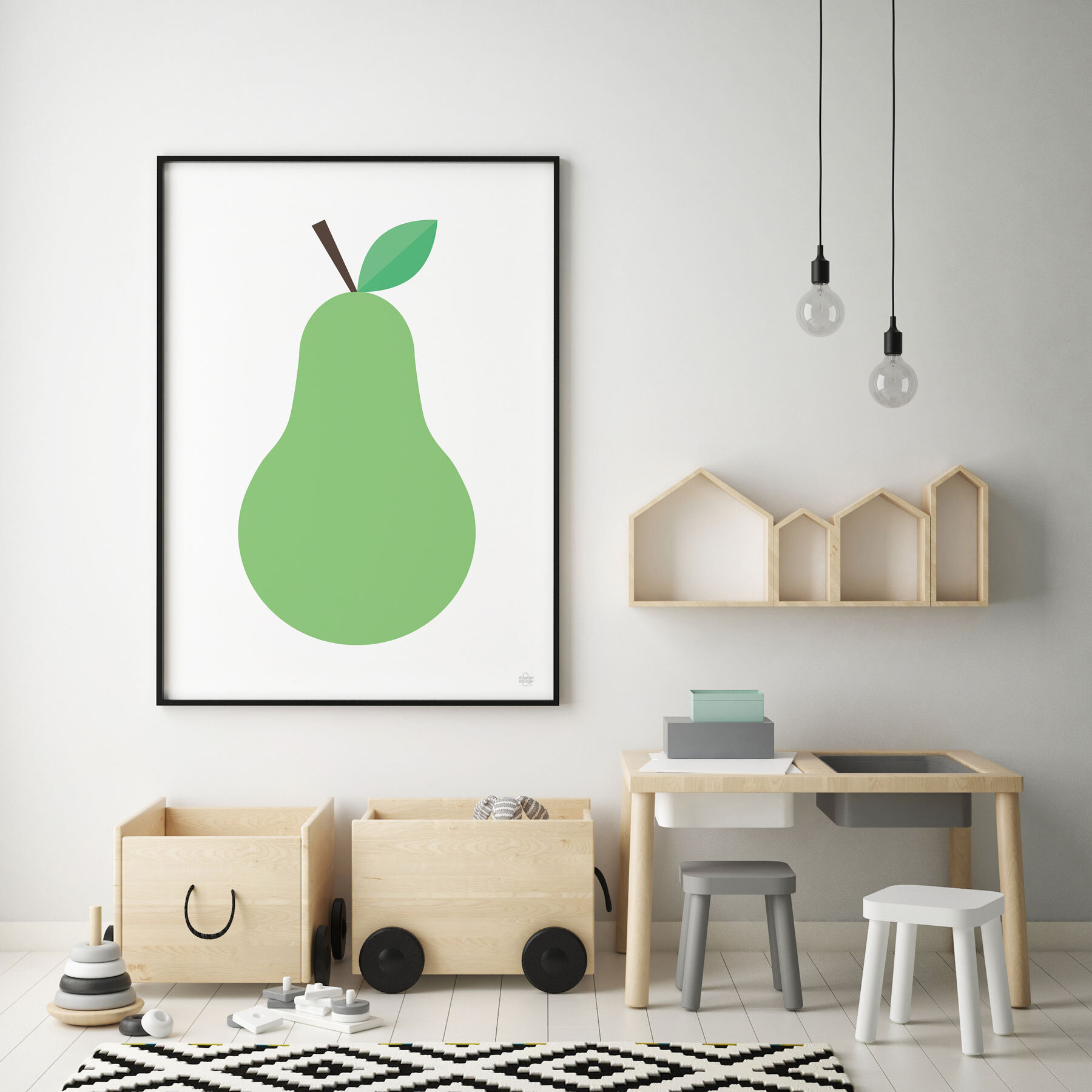 Green Pear Art Print 