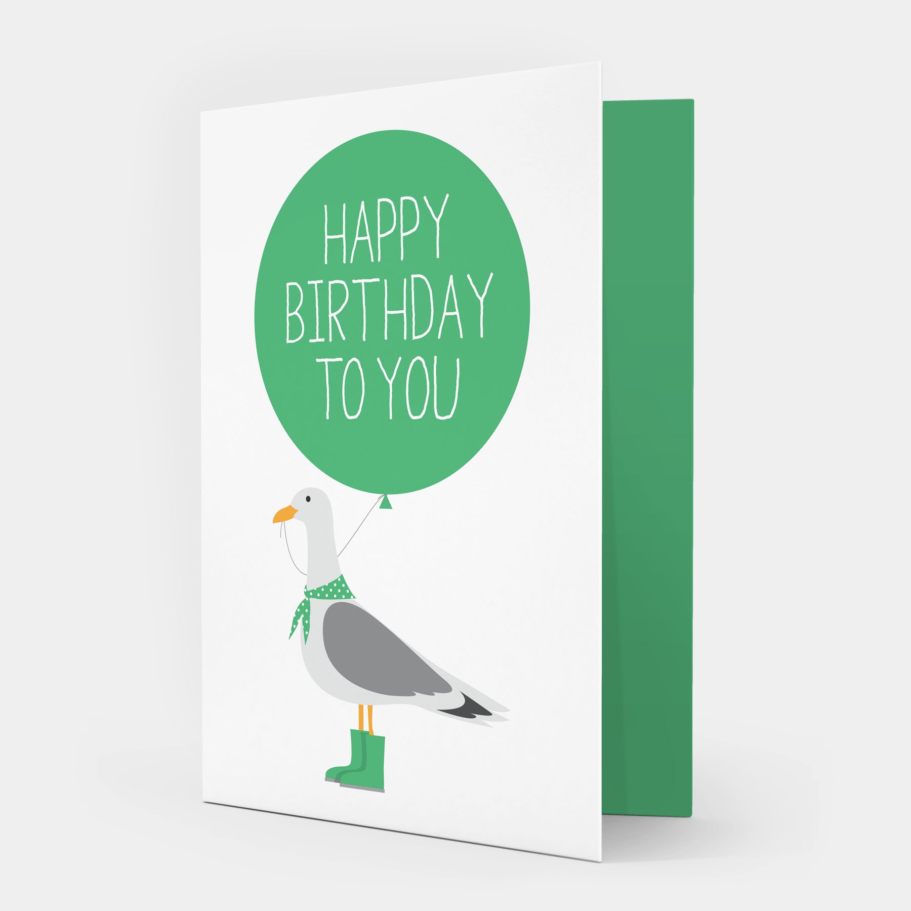 Seagull &amp; Balloon Birthday Card