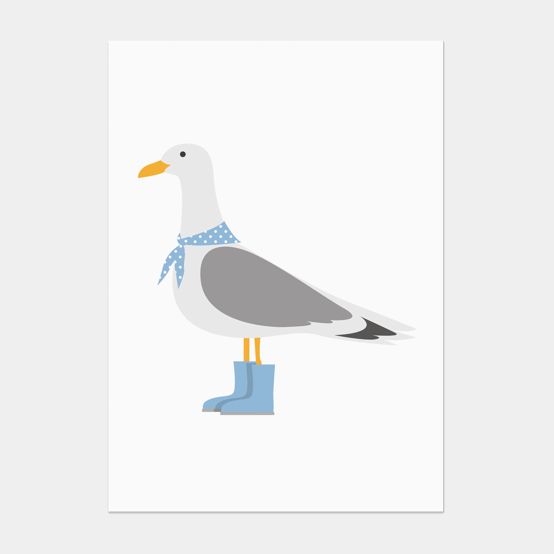 Blue Seagull In A Scarf Postcard