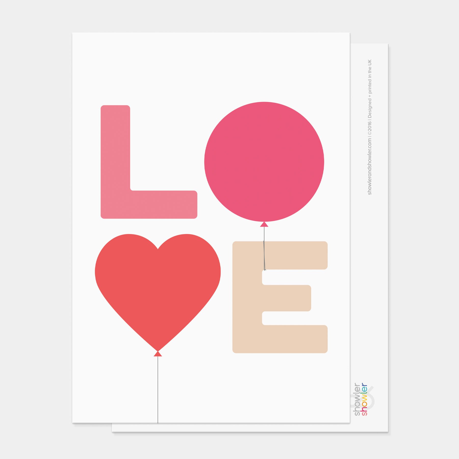 Love Balloons Postcard - Pinks