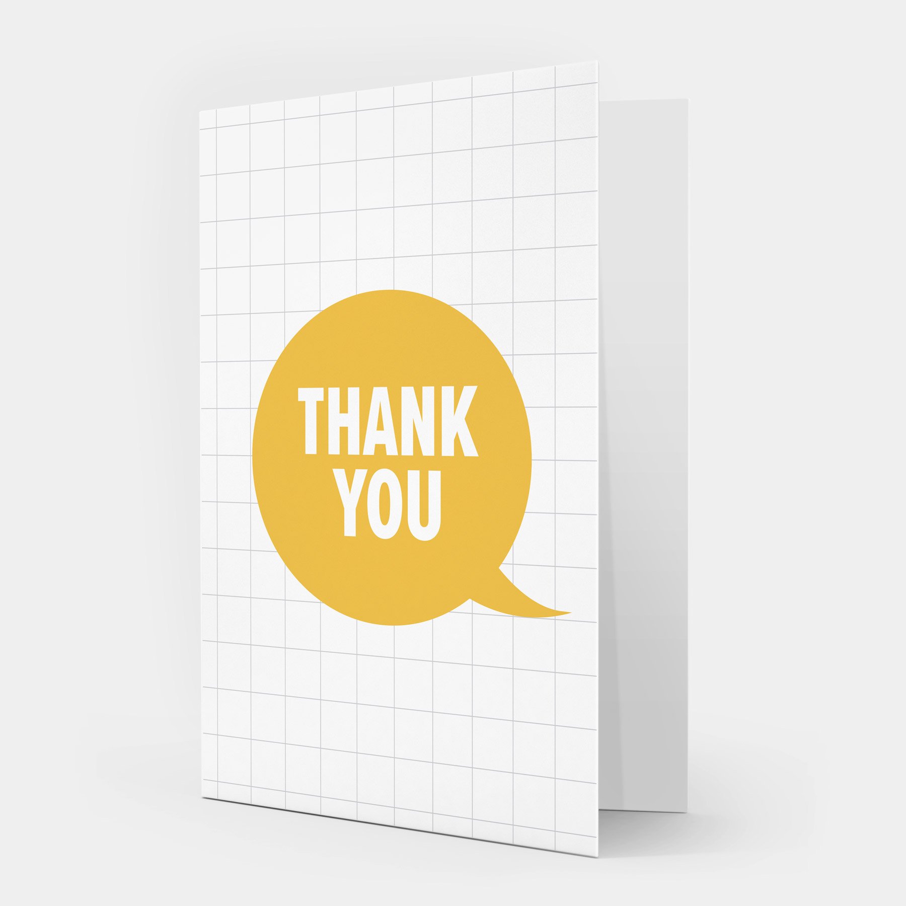 Thank You Card Yellow Speech Bubble Greetings Card