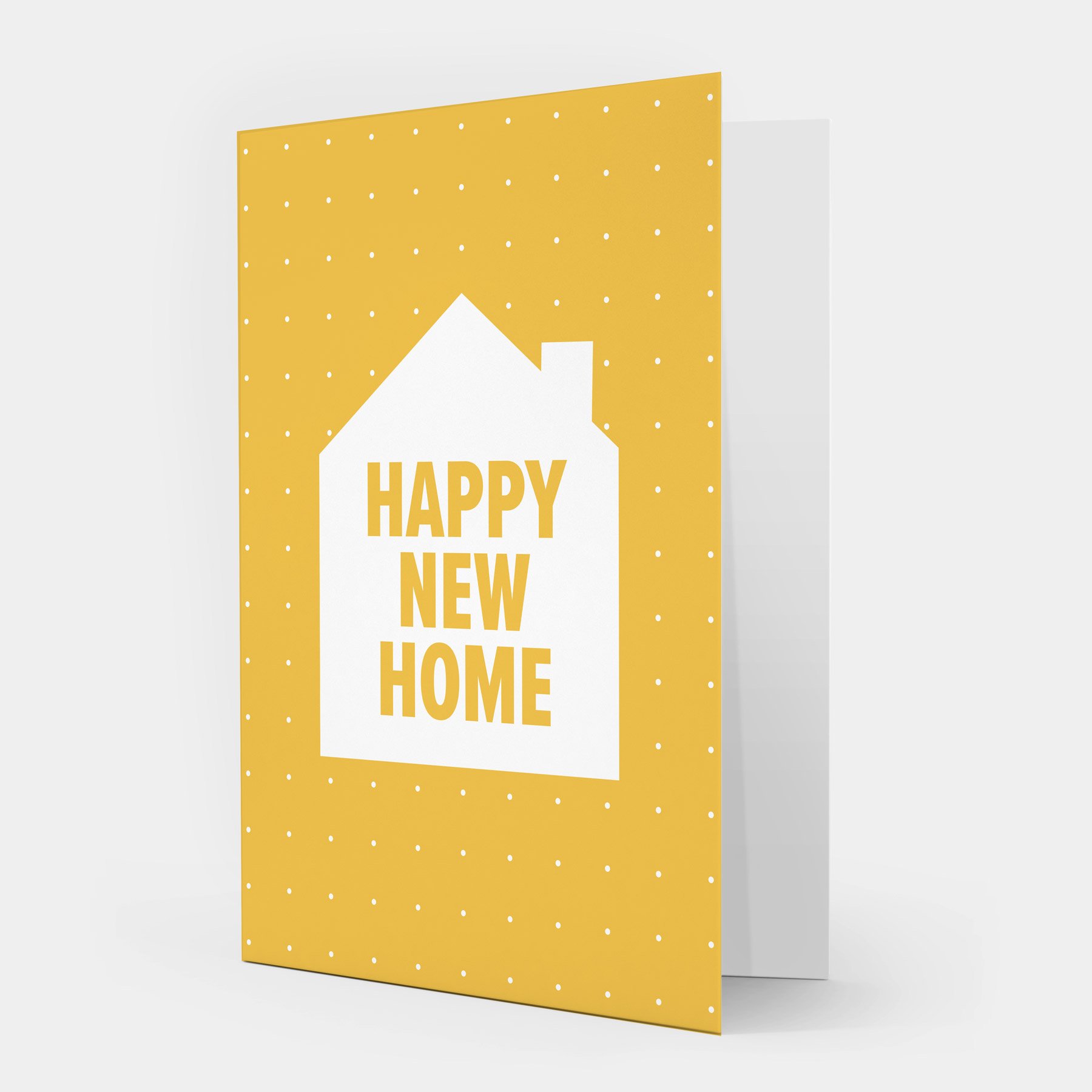 Happy New Home Yellow Dotty Card