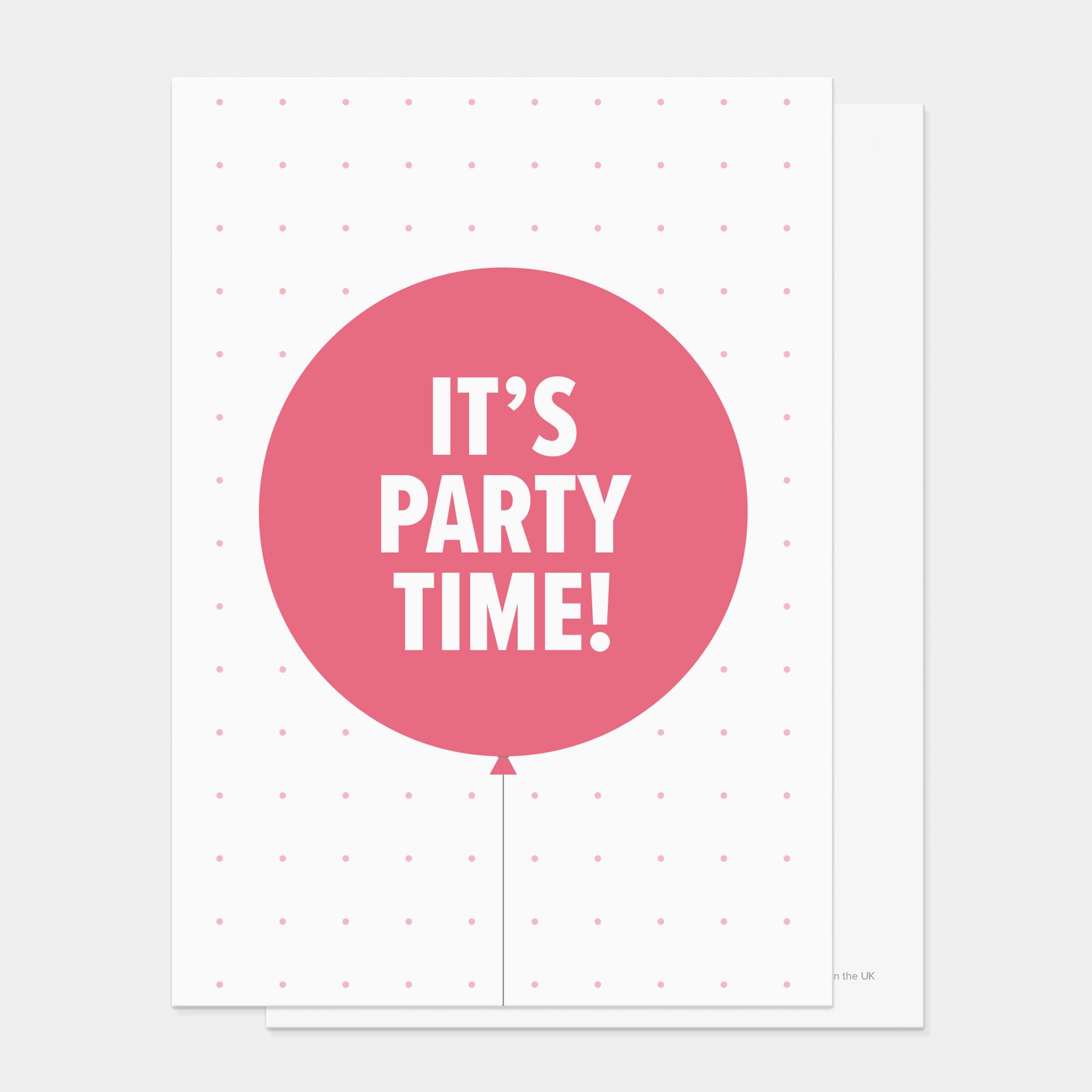 It's Party Time! Pink Balloon Party Invites