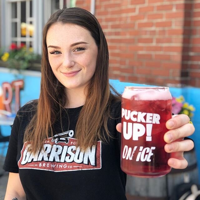 Taking a break on the @garrisonbrewing patio with a Pucker Up! on ICE #reopencityhfx @ilovelocalhfx @developns #patiobeers #halifaxwaterfront