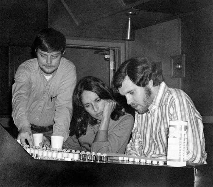 In the studio with Joan Baez.