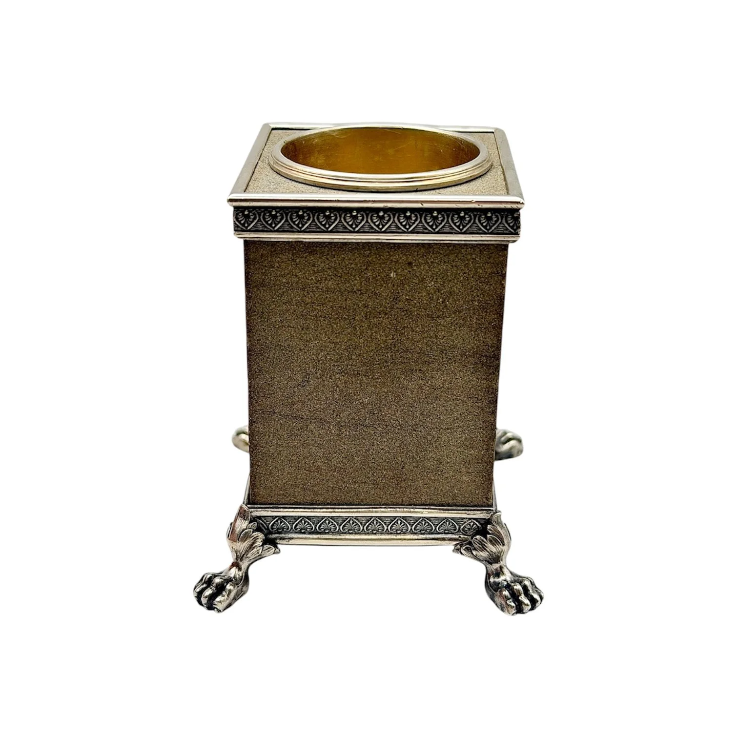 Faberge silver and sandstone match holder, St Petersburg, c.1890s by Workmaster Julius Rappoport.