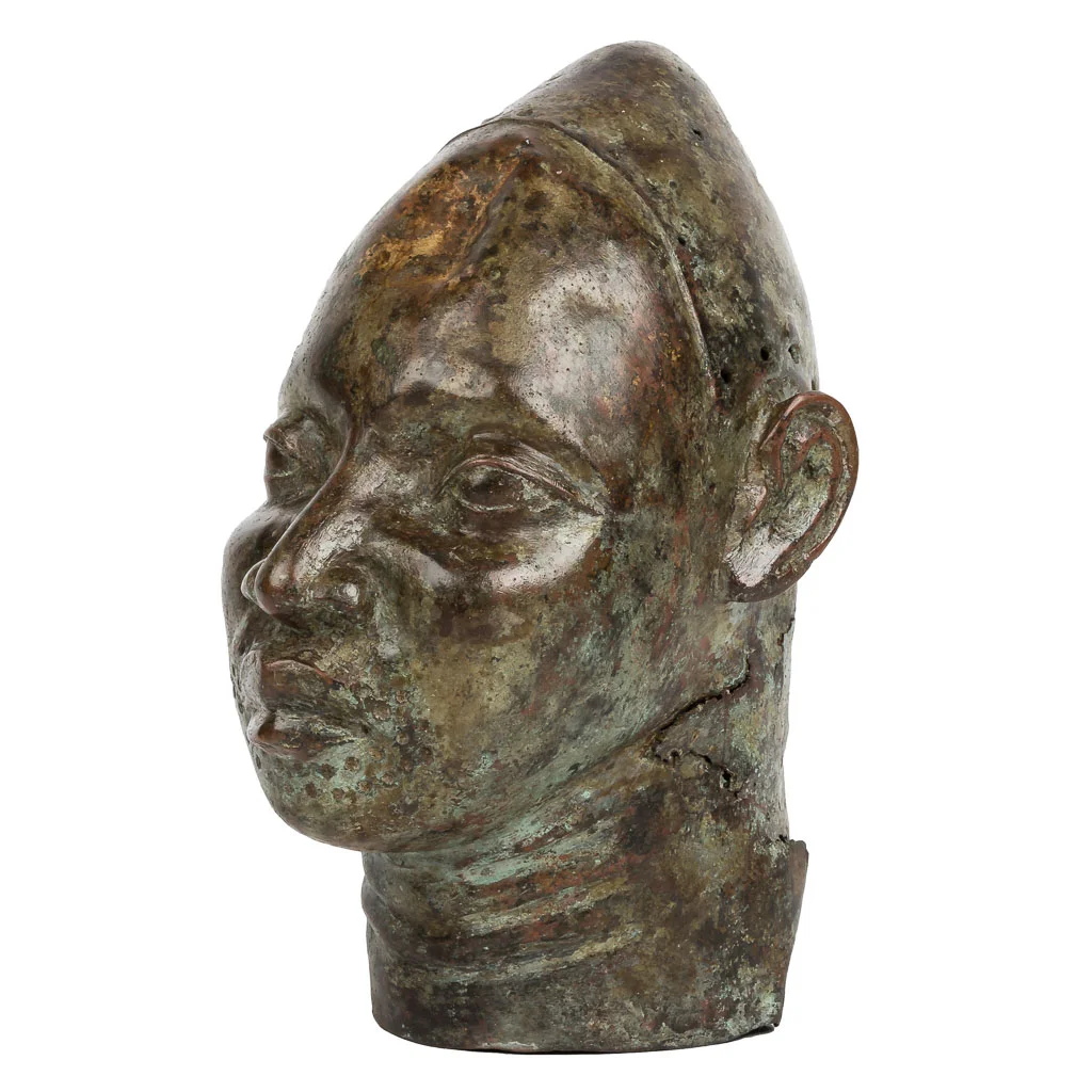 STUNNING AFRICAN IFE STYLE BRONZE HEAD, NIGERIA NUMBER 42
