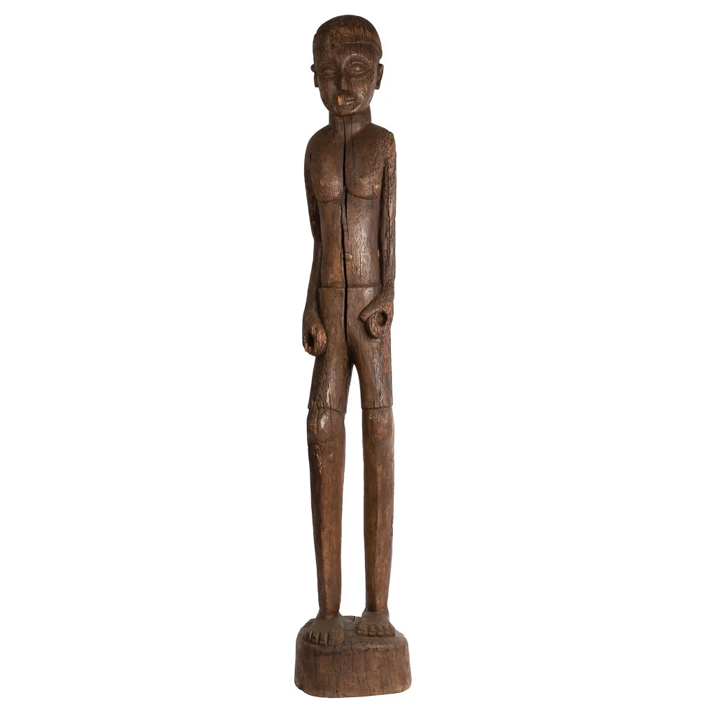 STUNNING AFRICAN CARVED WOOD YORUBA FIGURE, NIGERIA OR TANZANIA