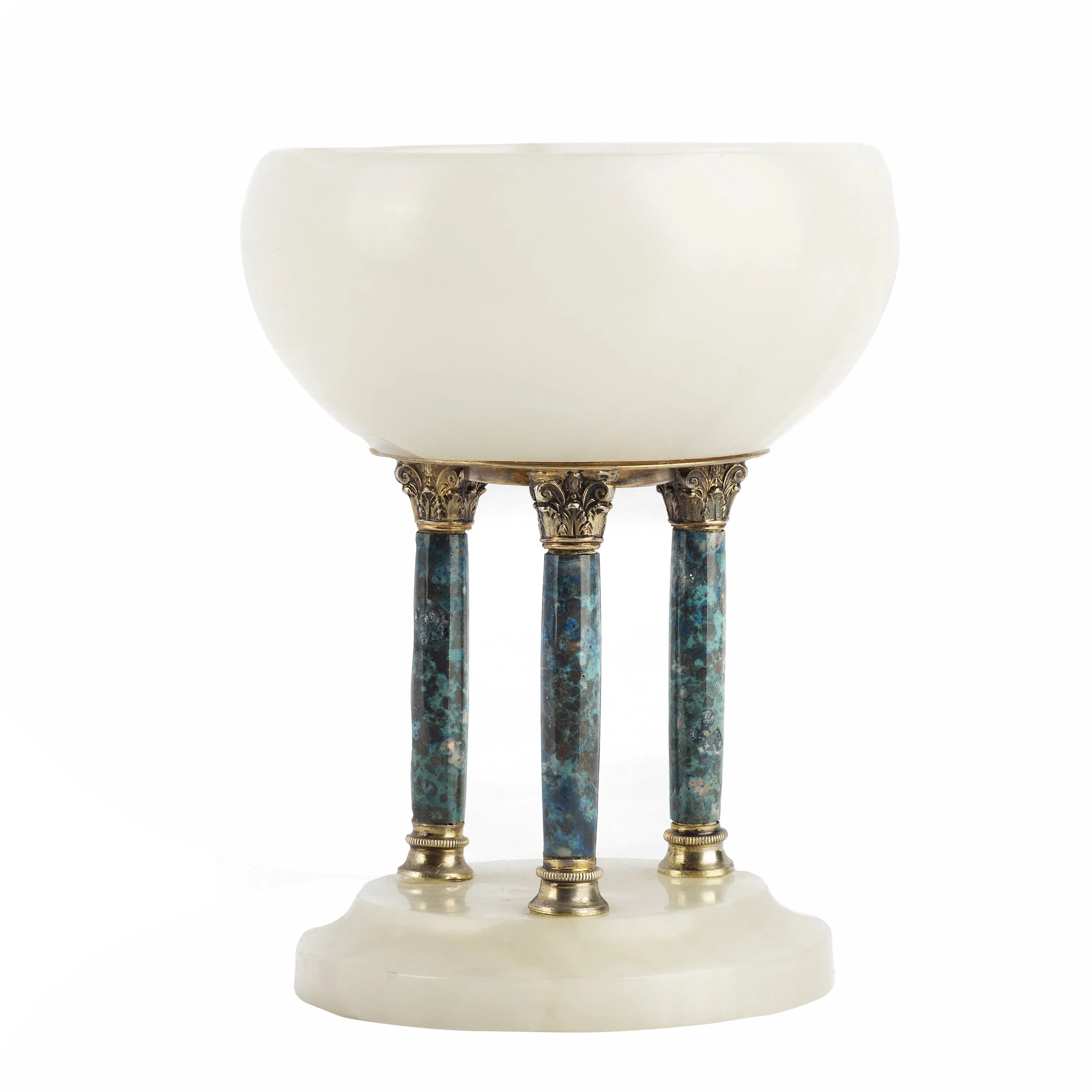 19th Century Austrian Silver Hardstone Vase