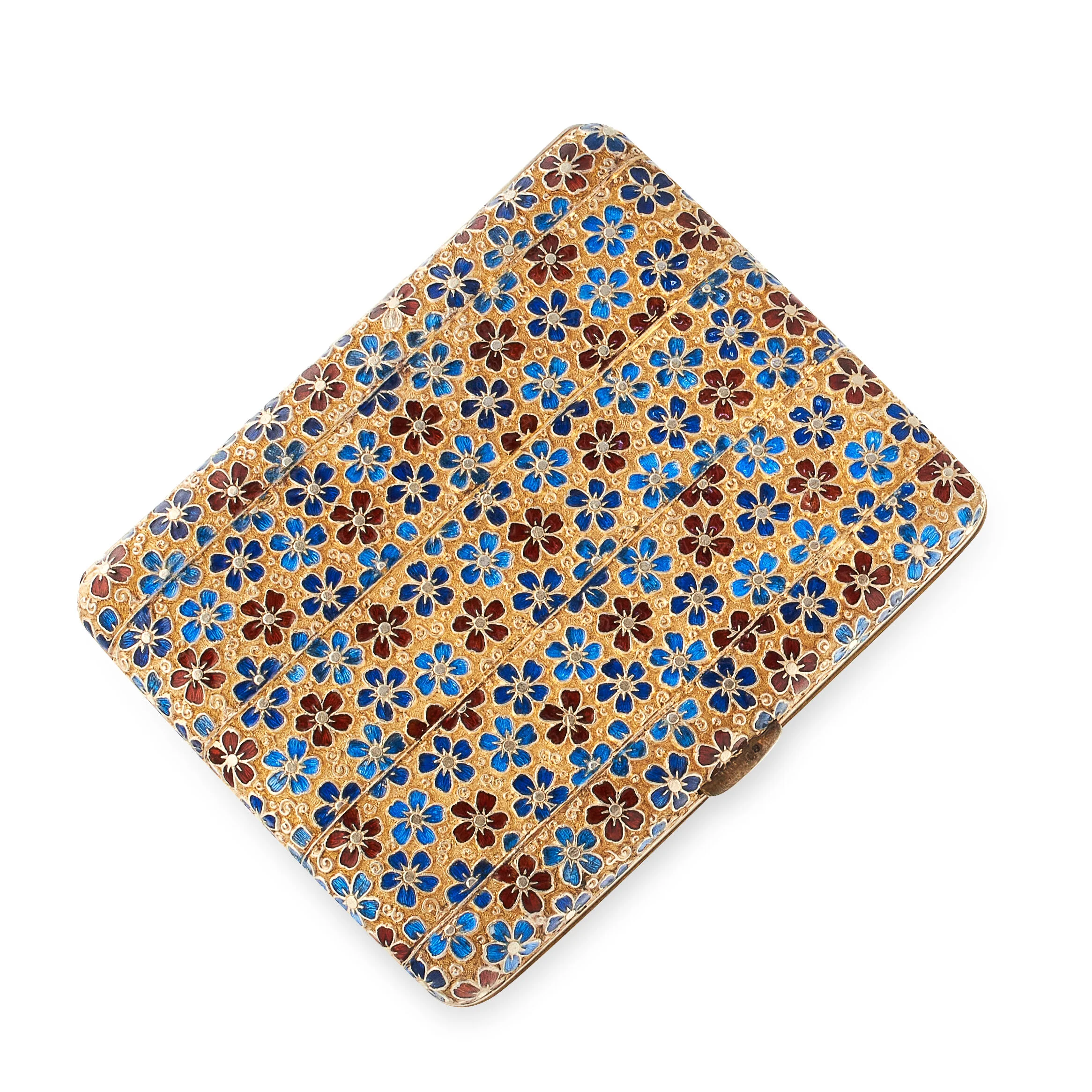 Austrian silver gild and enamel cigarette case. Wien, c.1900