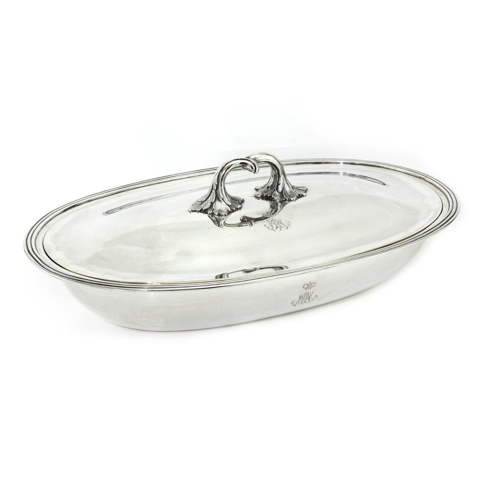 Russian silver meat dish, St. Petersburg 1854 by Boianowski