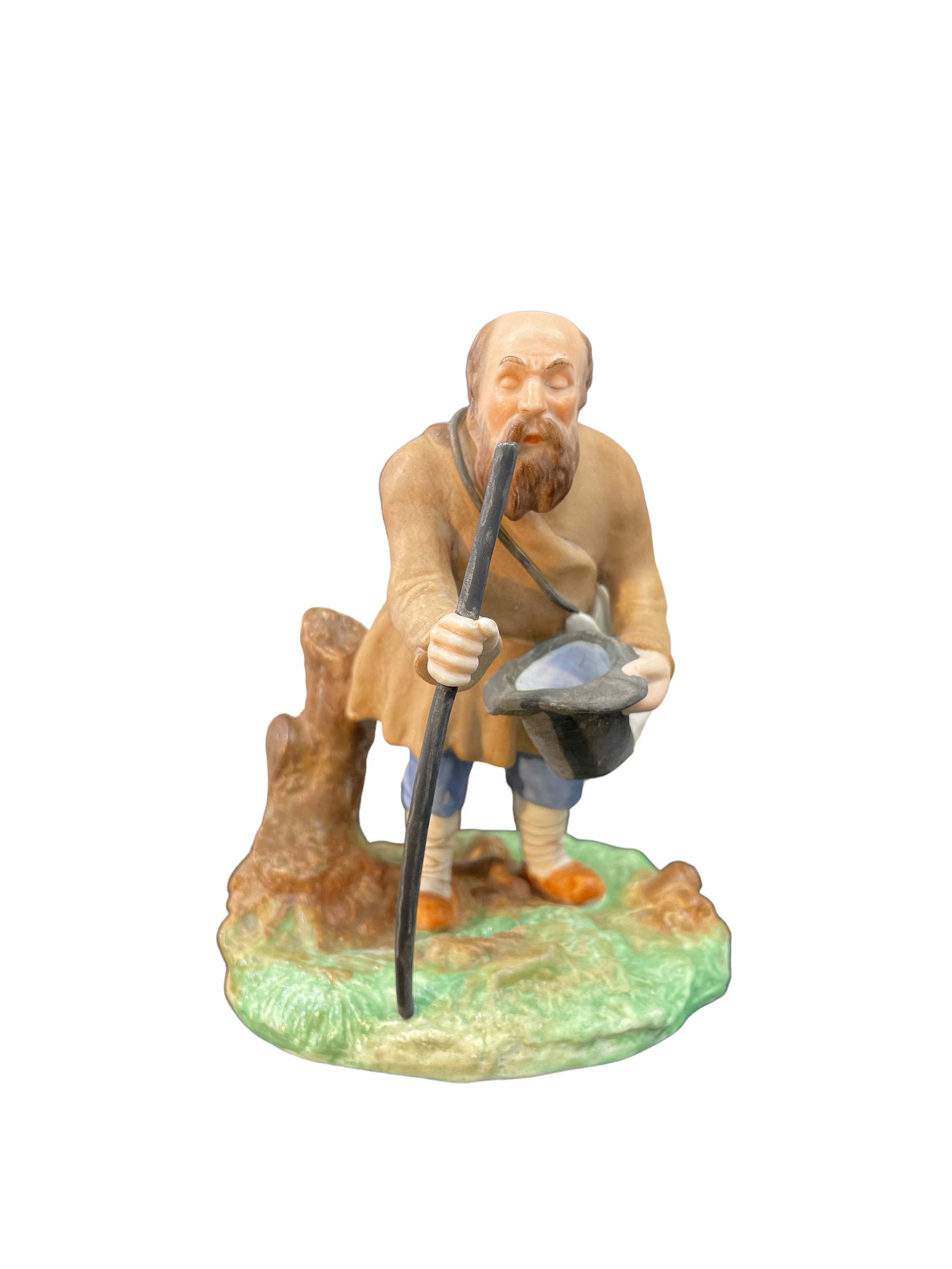 Russian Porcelain Figure 'Blind Beggar' Moscow c.1900 by Gardner Porcelain Factory